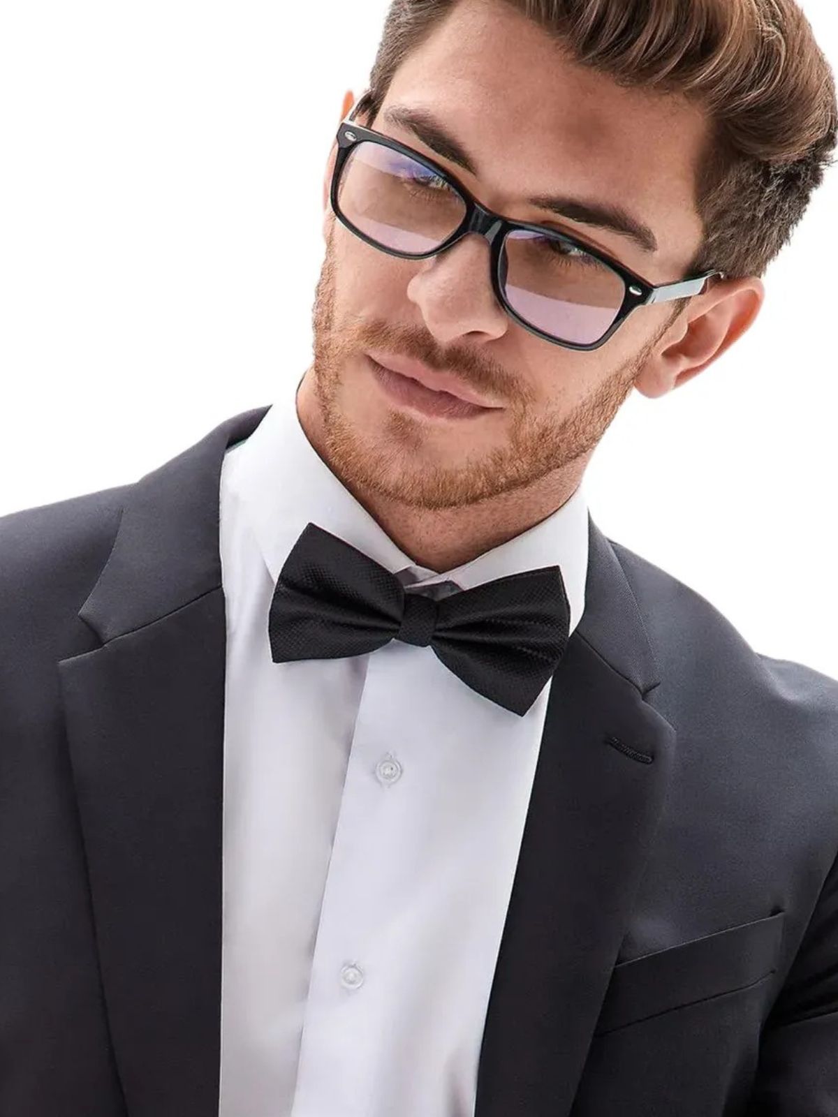 Nœud papillon homme mariage, nœud papillon cérémonie uni, accessoire costard homme, nœud papillon noir, nœud papillon polyester ajustable, modèle Tom - Bonnets - Noir