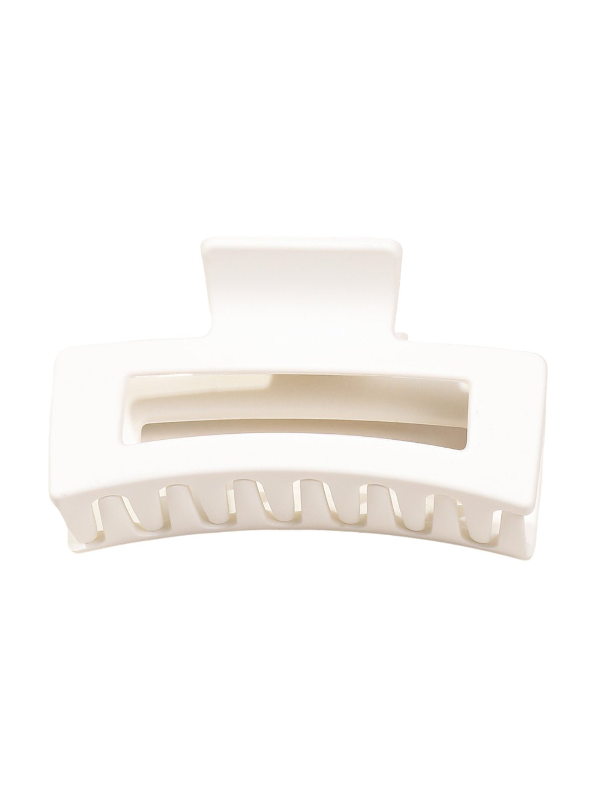 Pince à cheveux femme, crabe cheveux grand format, clip cheveux plastique solide, barrette cheveux rectangulaire, maintien fort cheveux épais, modèle Ava - Pince à cheveux - Blanc
