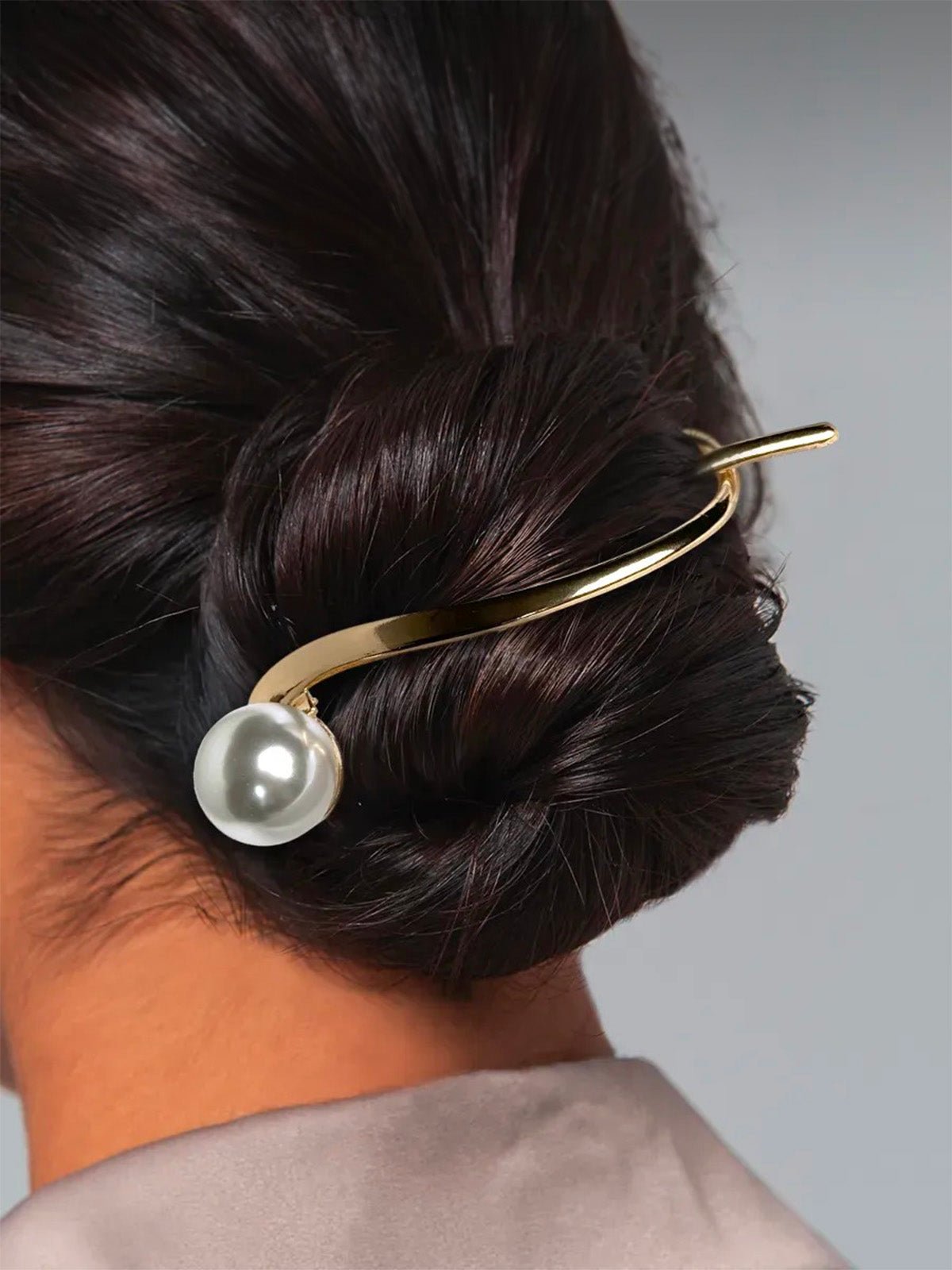 Pince à cheveux métal, pince dorée perle, accessoire cheveux style asiatique, pince coiffure chic, bon maintien, modèle Kirme - Pince à cheveux - Or