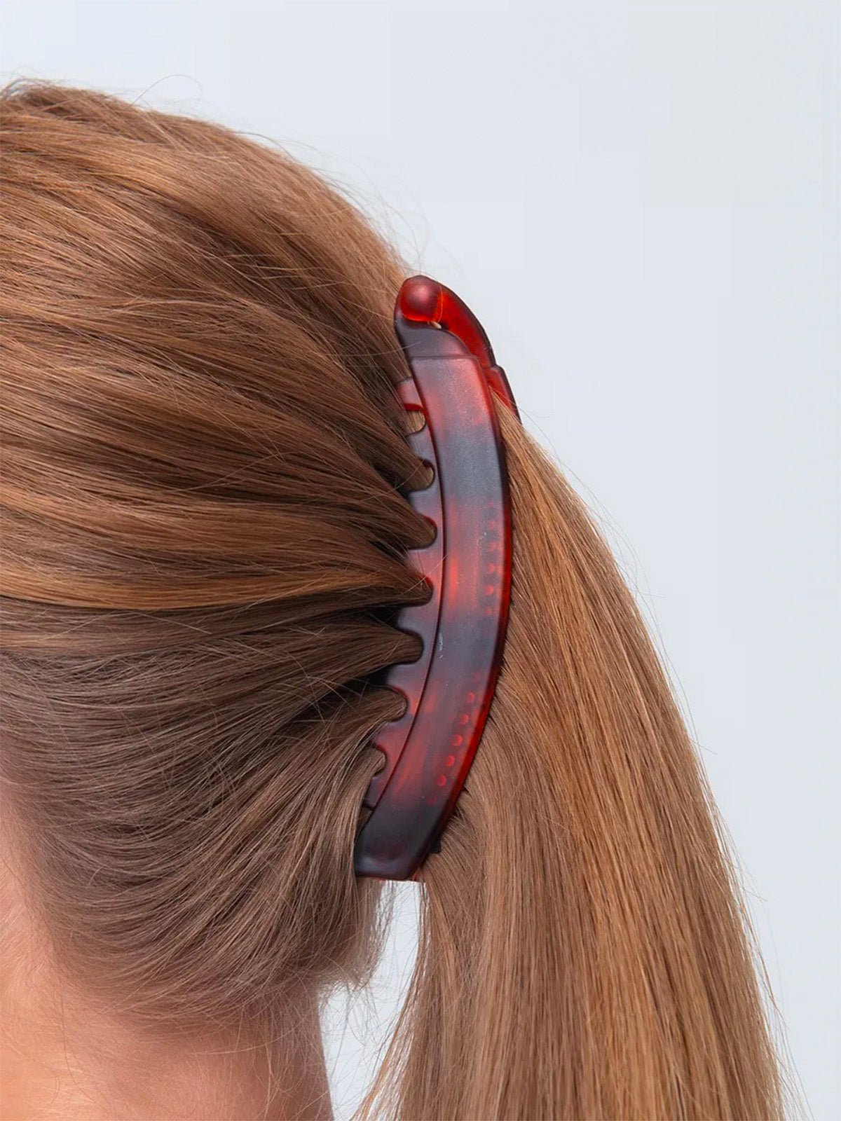 Pince banane cheveux femme, pince à cheveux queue de cheval, accessoire coiffure maintien, accessoire coiffure original, modèle Linza - Pince à cheveux - Ambré