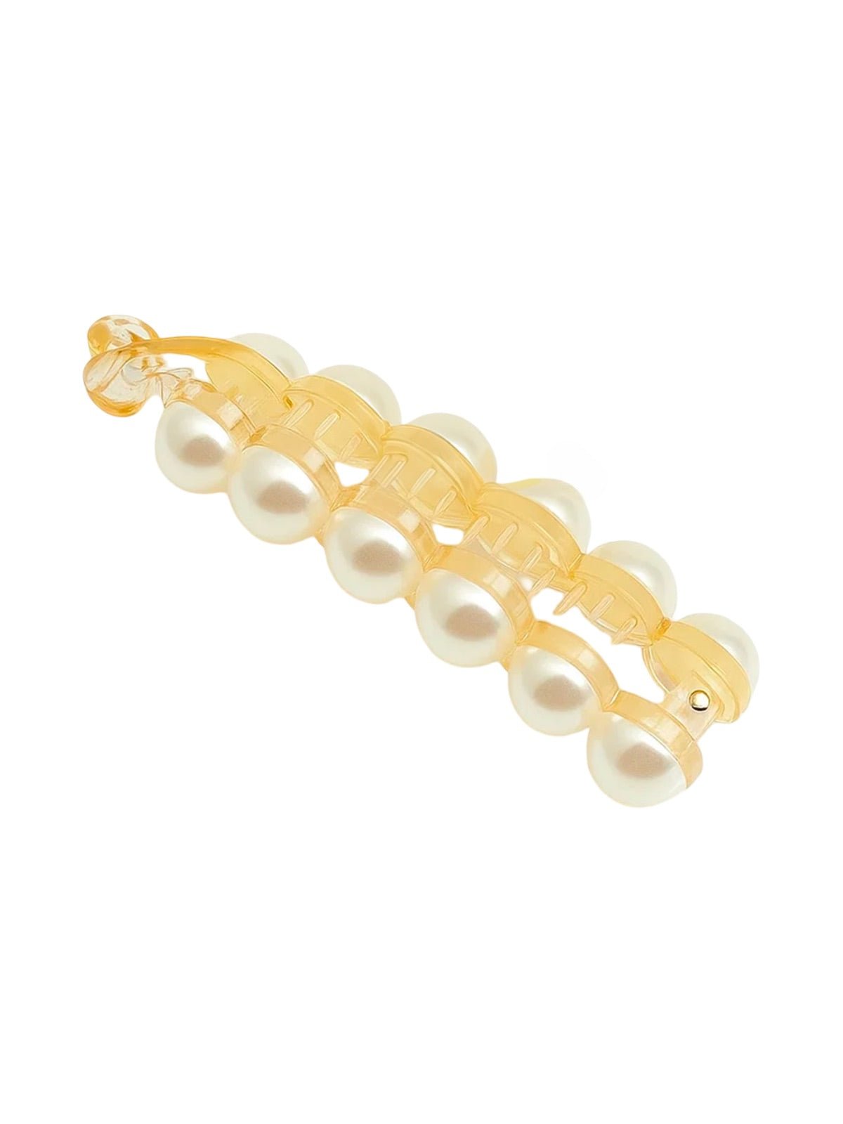 Pince banane perles, pince cheveux nacrée, accessoire coiffure femme, pince cheveux longs, pince cheveux épais, modèle Lorime - Pince à cheveux - Or