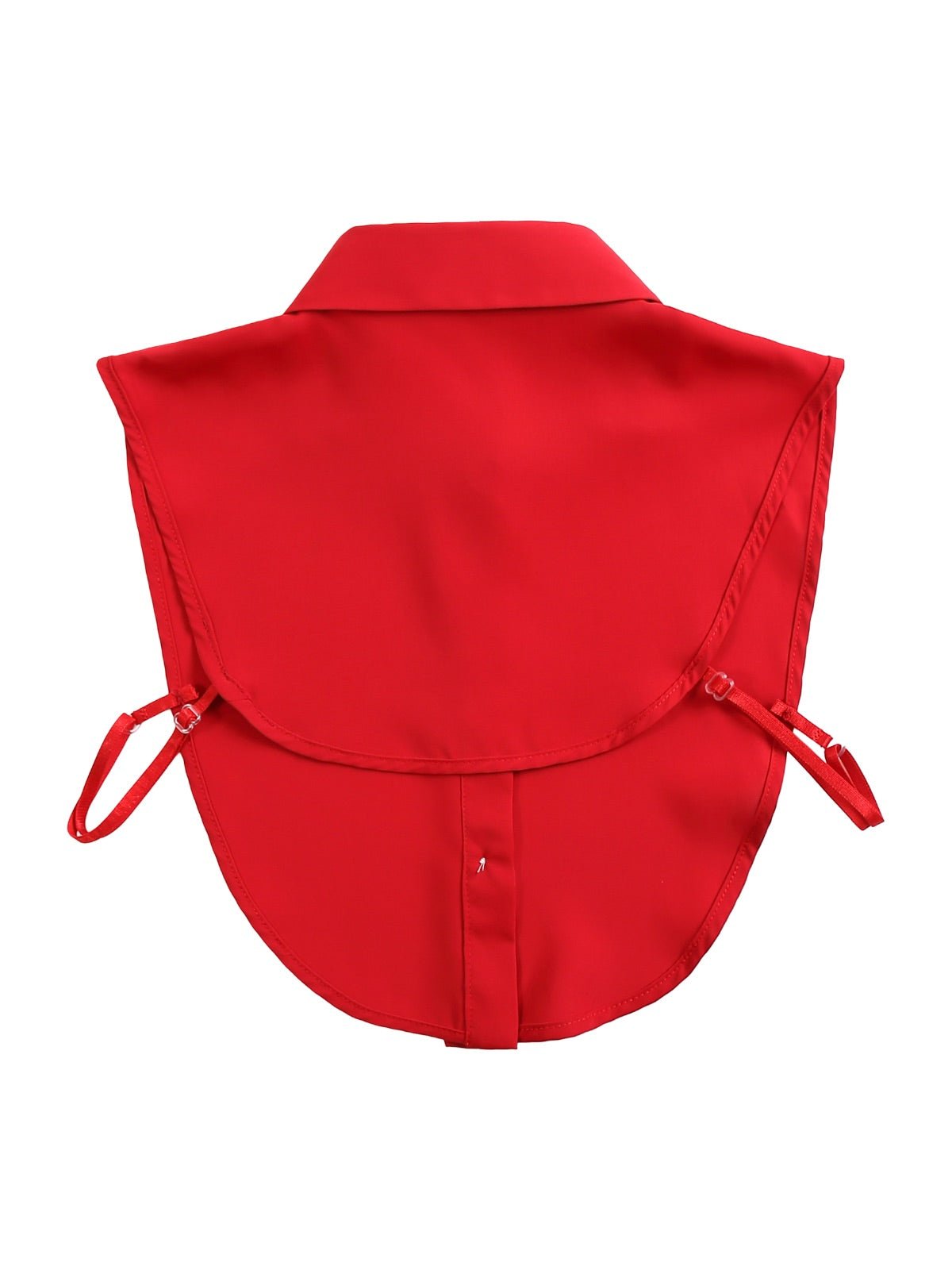Plastron chemise femme, faux col amovible, col classique boutonné, accessoire sous pull, style raffiné, modèle Ozine - Plastron - Rouge