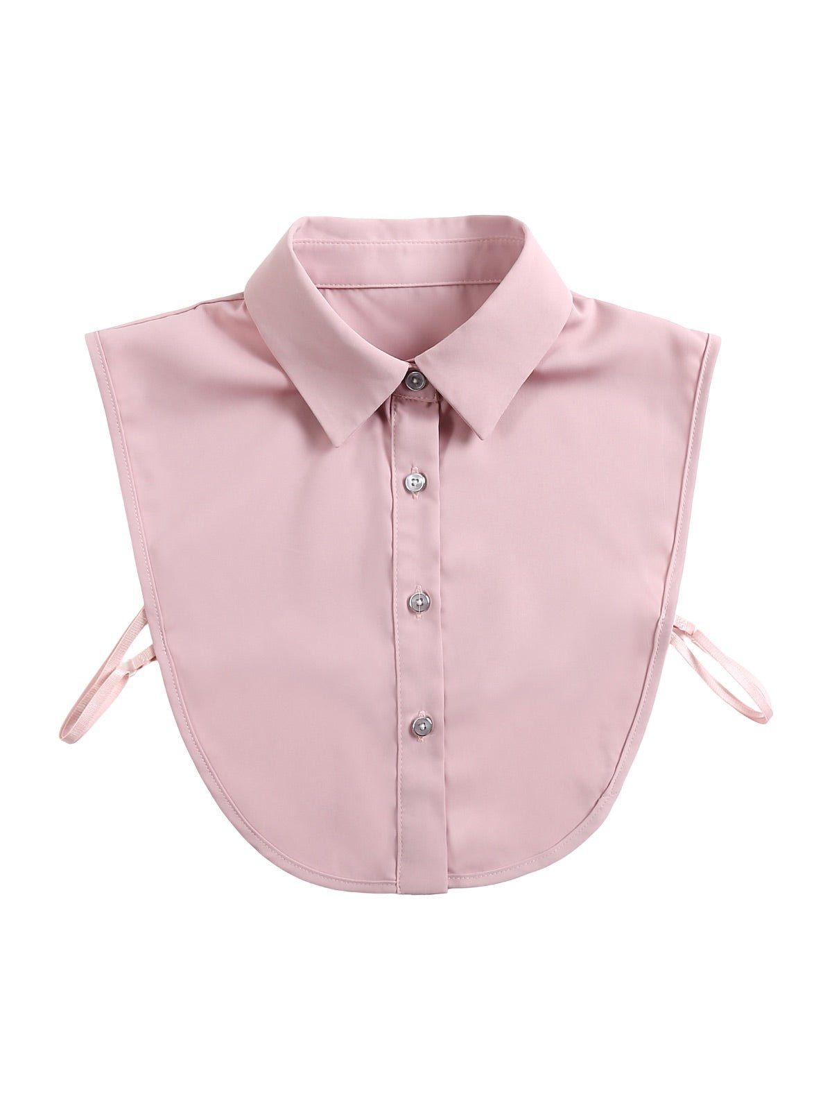 Plastron chemise femme, faux col amovible, col classique boutonné, accessoire sous pull, style raffiné, modèle Ozine - Plastron - Rose