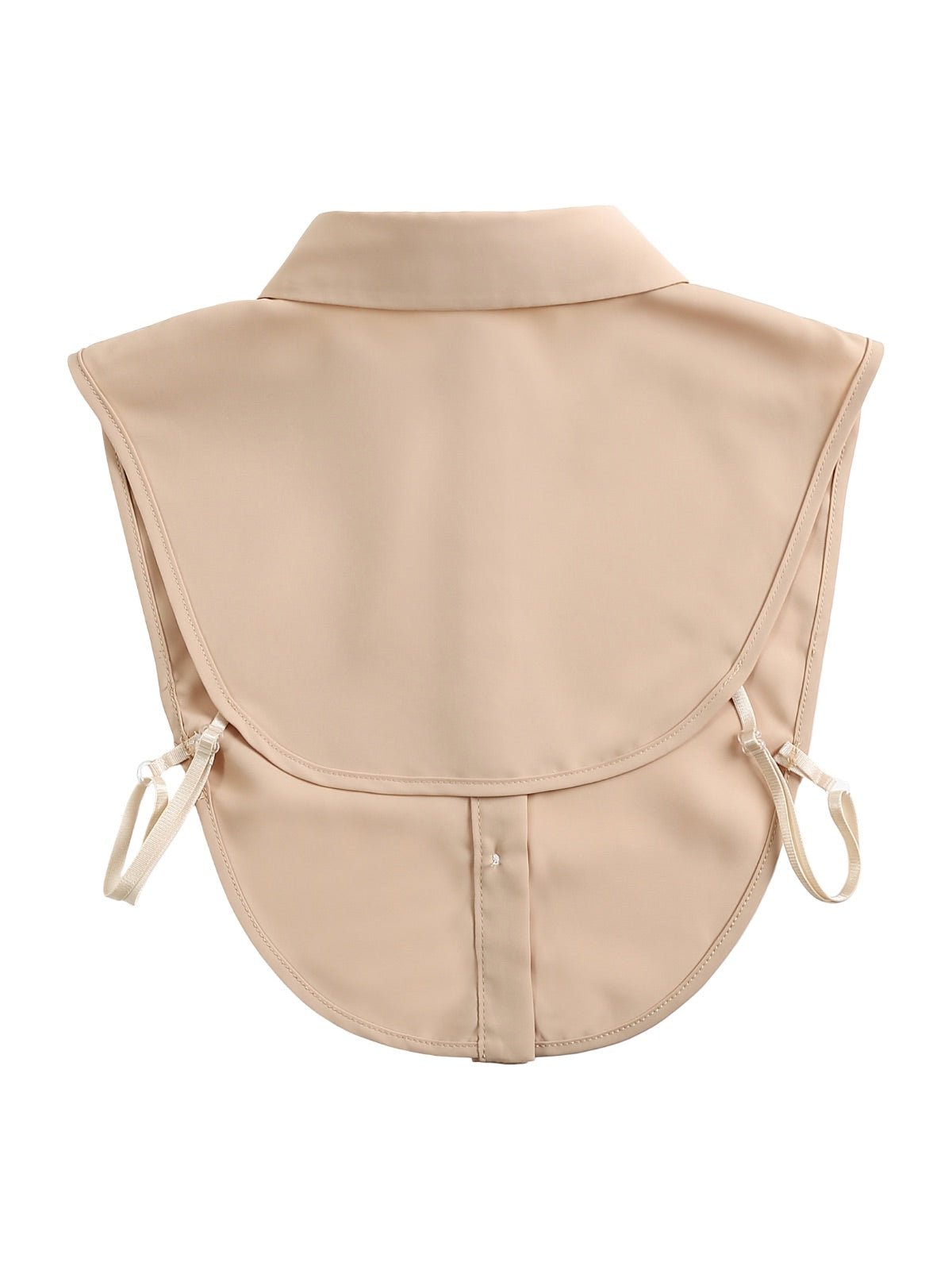 Plastron chemise femme, faux col amovible, col classique boutonné, accessoire sous pull, style raffiné, modèle Ozine - Plastron - Beige