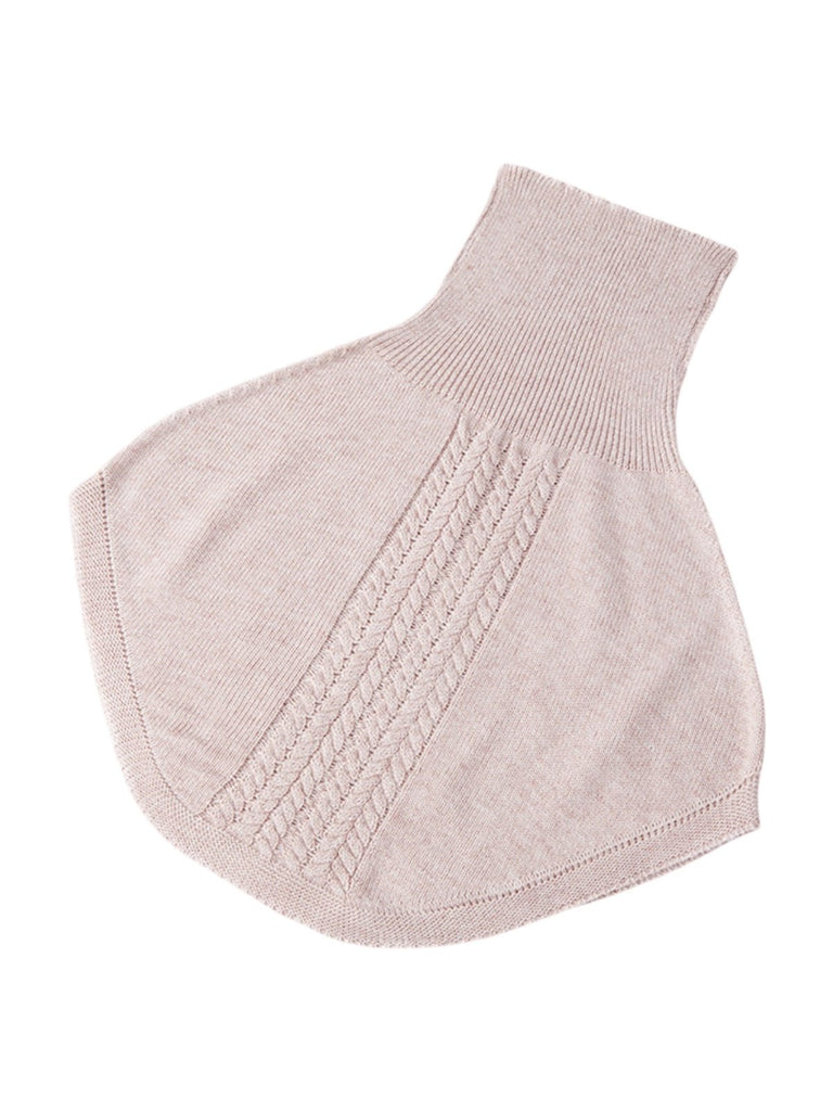 Plastron tricot col roulé femme, cache - cou hiver doux, col montant chaud, fausse encolure laine mélangée, accessoire hiver confortable, modèle Stilma - Plastron - Rose