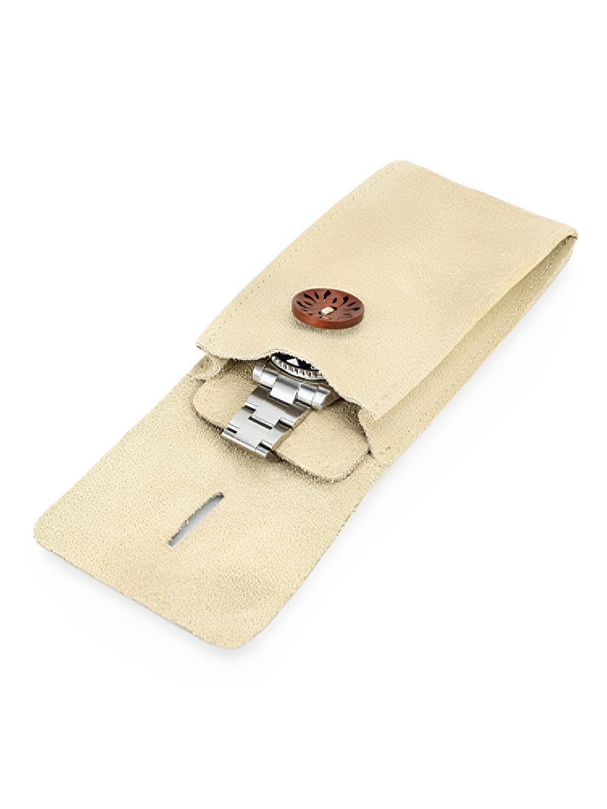 Pochette à montres, en cuir, rangement idéal, modèle Arsénius - Coffret - Blanc
