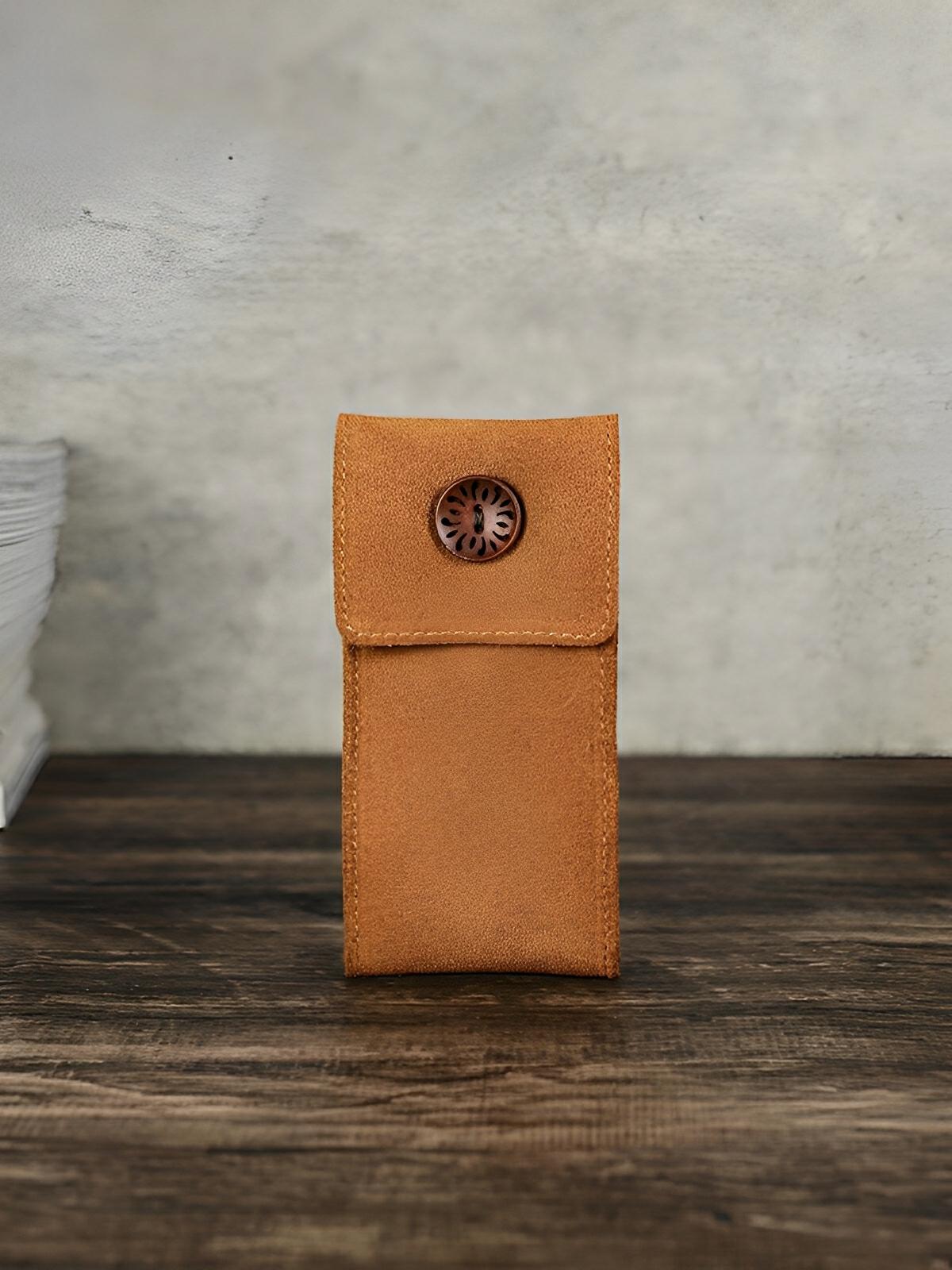 Pochette à montres, en cuir, rangement idéal, modèle Arsénius - Coffret - Camel