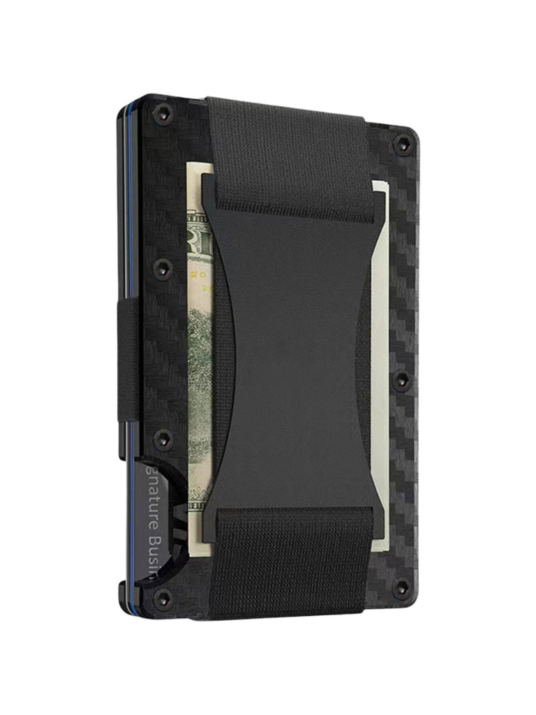 Porte - cartes rigide homme, ultra mince, RFID sécurisé, en aluminium, design moderne, grande capacité, modèle Stan - Porte - feuille - Carbone