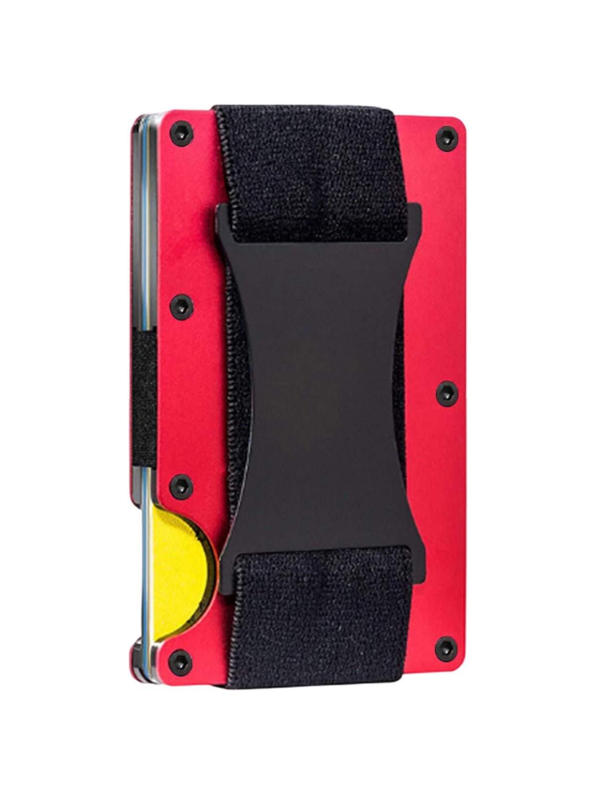 Porte - cartes rigide homme, ultra mince, RFID sécurisé, en aluminium, design moderne, grande capacité, modèle Stan - Porte - feuille - Rouge