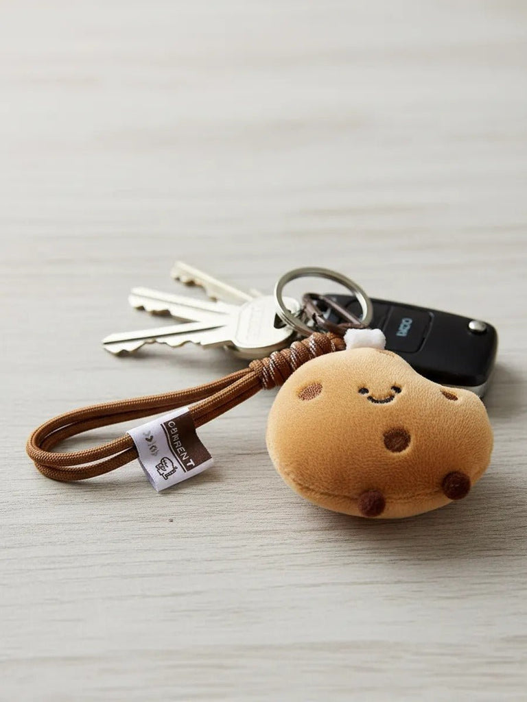 Porte - clés peluche, bijou de sac cookie, mini accessoire kawaii, décoration sac à dos, idée cadeau mignonne, modèle Cooka - Bijoux de sac - Marron