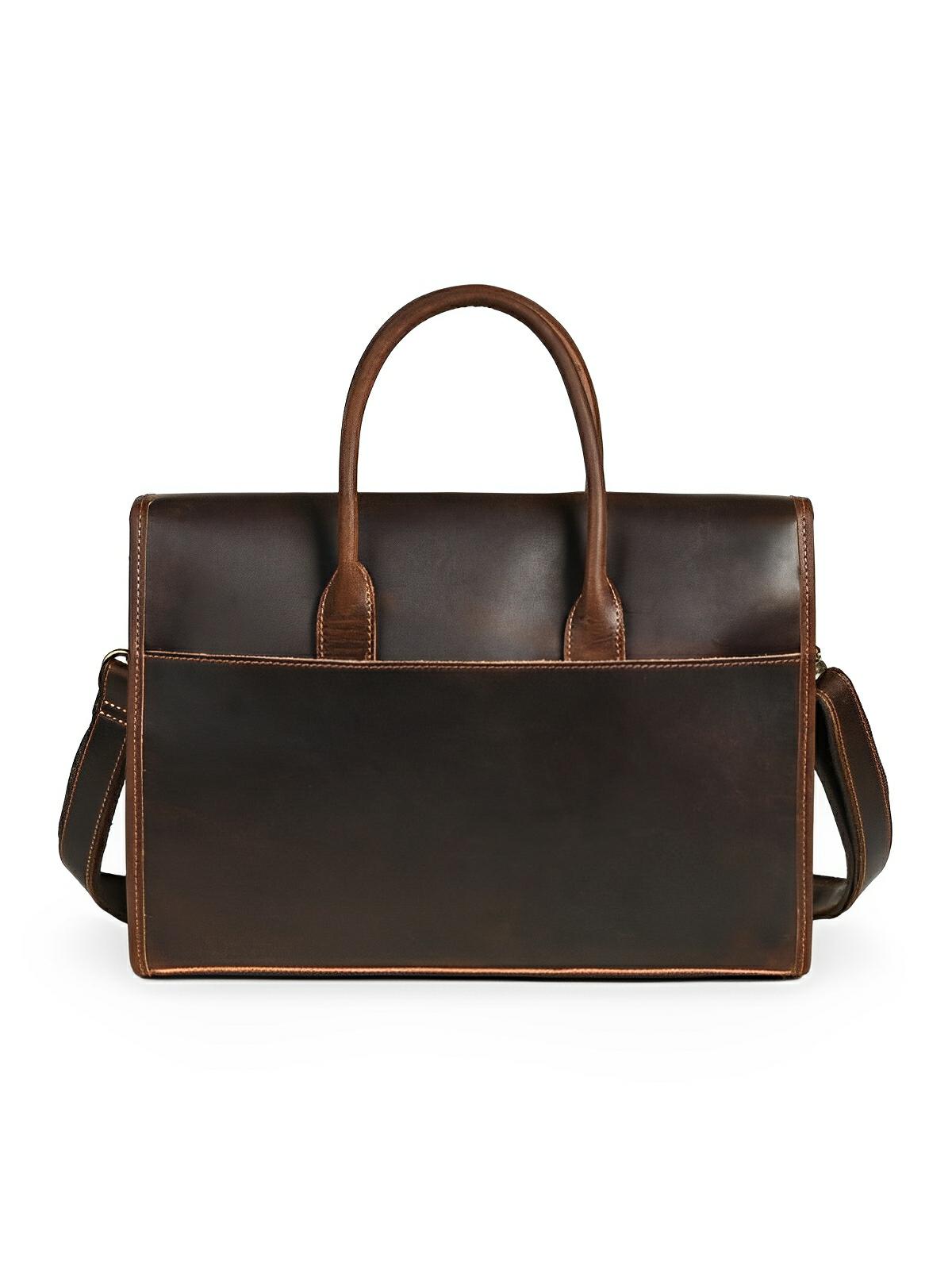 Porte - document en cuir, pour homme, format sac à main avec bandoulière, modèle Odilon - Porte - document - Café