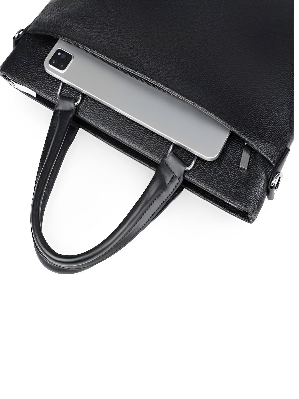 Porte - document en simili vegan, inspiration sacoche d'affaires, modèle Léodagan - Porte - document - Noir
