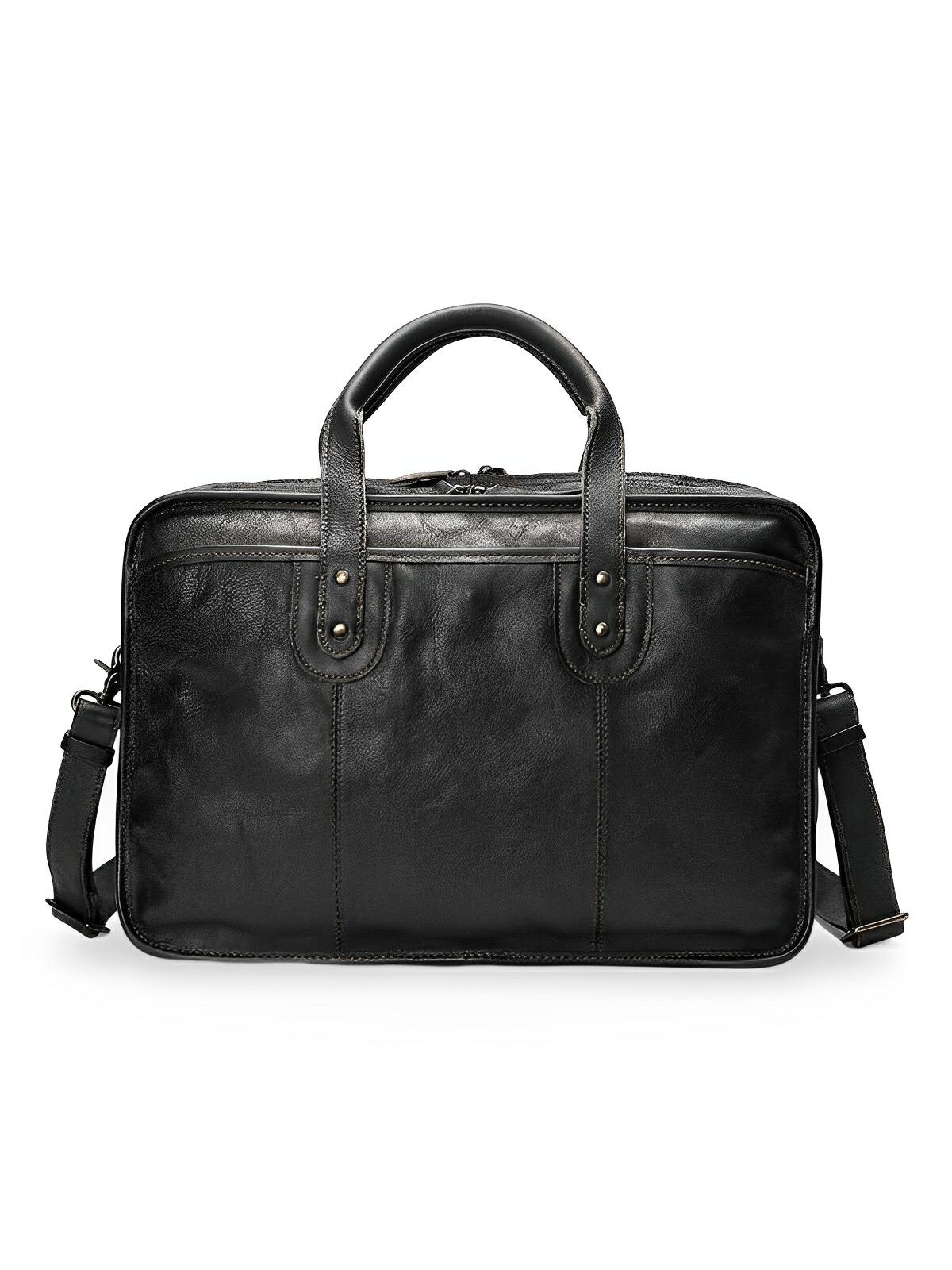 Porte - Document Vintage en Cuir Vieilli pour Homme, très spacieux et organisé, modèle Anatole - Porte - document - Noir