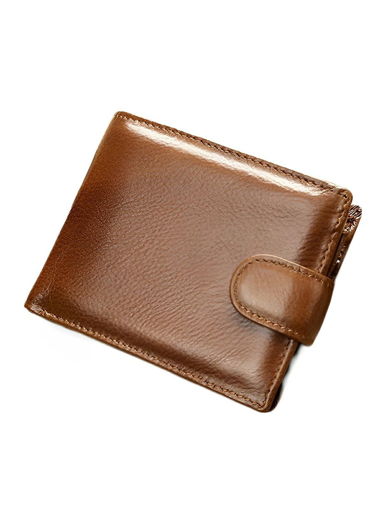 Portefeuille cuir véritable homme, RFID sécurisé, grande capacité, compartiment monnaie, modèle Merlin - Porte - feuille - Cognac