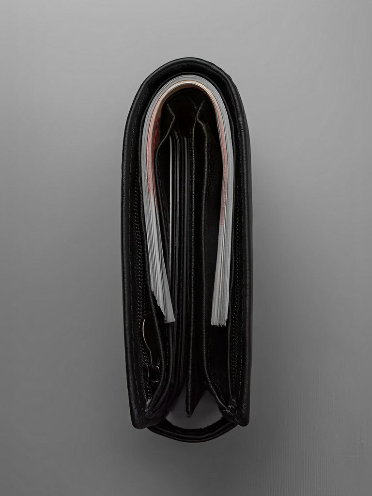 Portefeuille cuir véritable homme, RFID sécurisé, grande capacité, compartiment monnaie, modèle Merlin - Porte - feuille - Noir