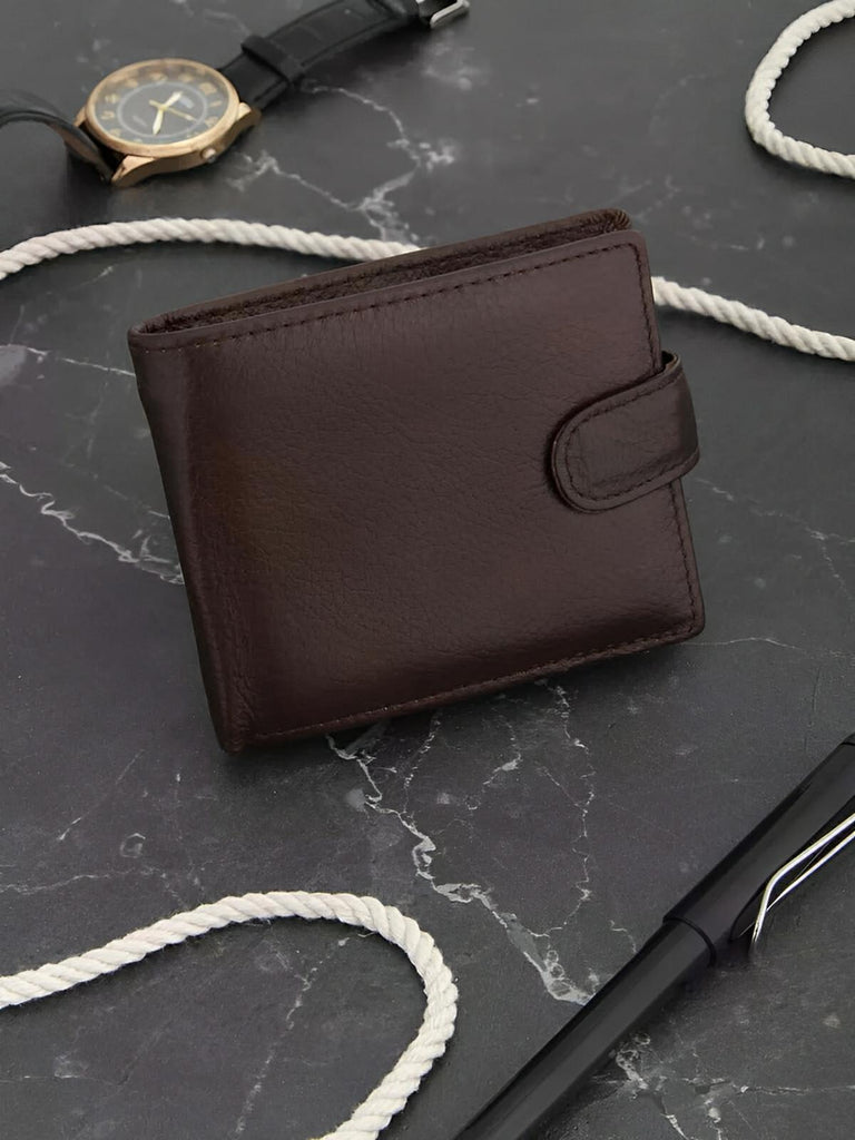 Portefeuille cuir véritable homme, RFID sécurisé, grande capacité, compartiment monnaie, modèle Merlin - Porte - feuille - Café
