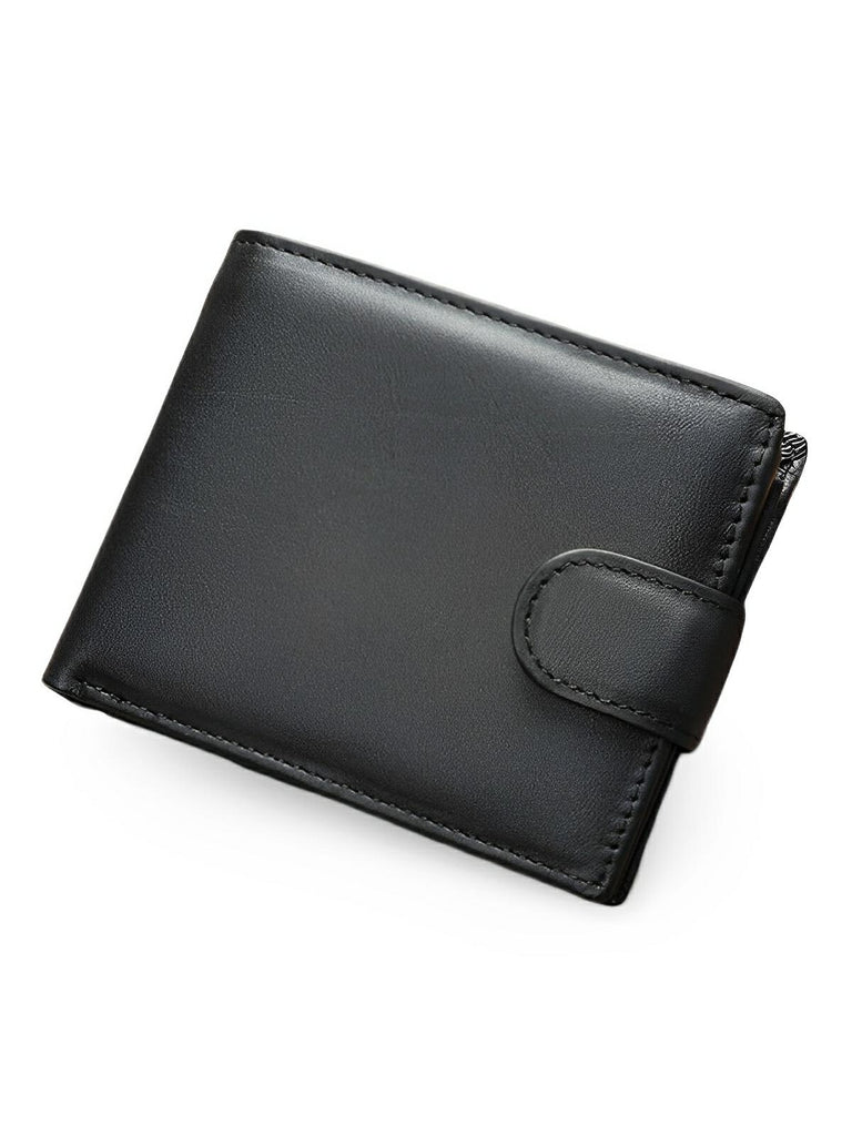 Portefeuille cuir véritable homme, RFID sécurisé, grande capacité, compartiment monnaie, modèle Merlin - Porte - feuille - Noir