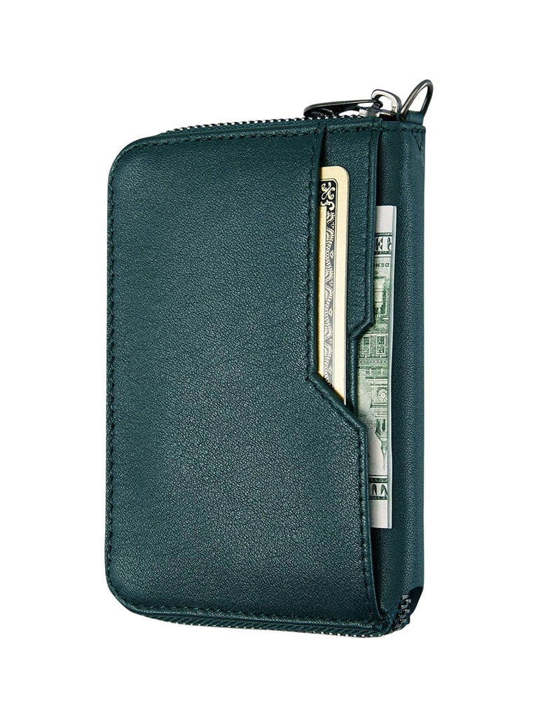 Portefeuille homme compact RFID, en simili vegan, zip intégral, tiroir cartes, format mince, pratique et moderne, modèle Ruino - Porte - feuille - Vert