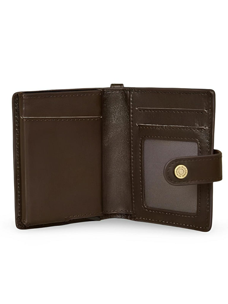 Portefeuille homme cuir véritable, protection RFID, compact, avec chaîne de sécurité, modèle Romaric - Porte - feuille - Café