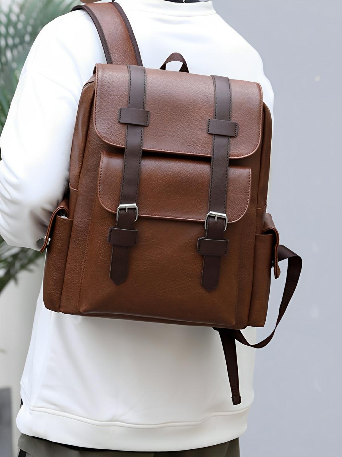 Sac à dos à grande capacité, pour la vie quotidienne, au design moderne, modèle Ludovic - Sac à dos - Café