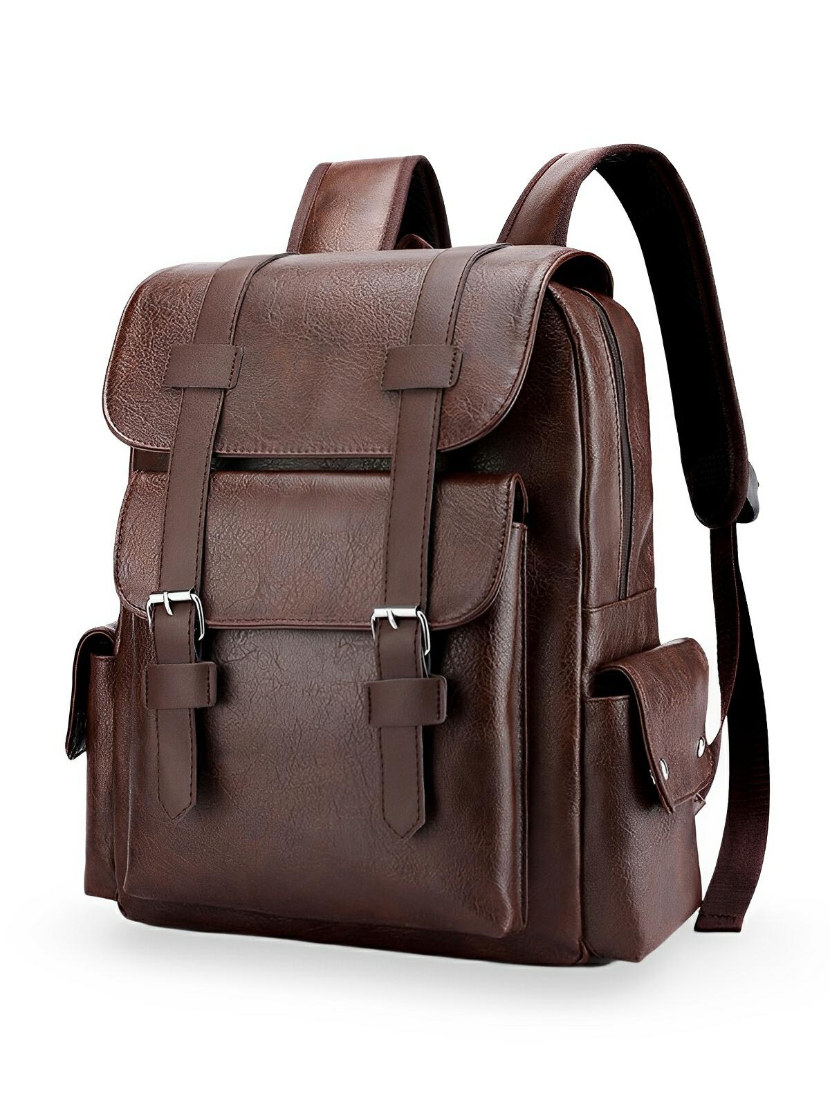 Sac à dos à grande capacité, pour la vie quotidienne, au design moderne, modèle Ludovic - Sac à dos - Café
