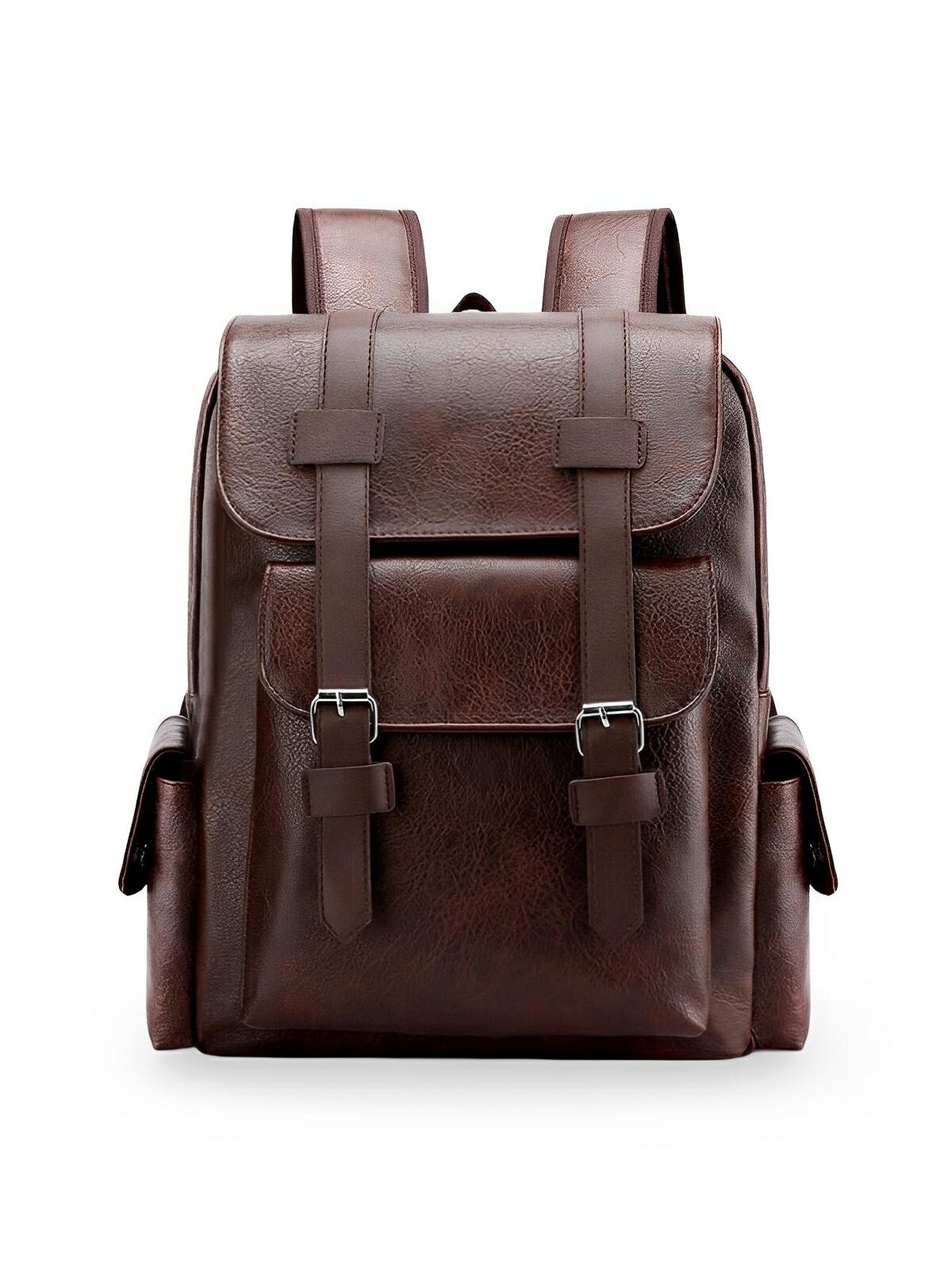 Sac à dos à grande capacité, pour la vie quotidienne, au design moderne, modèle Ludovic - Sac à dos - Café