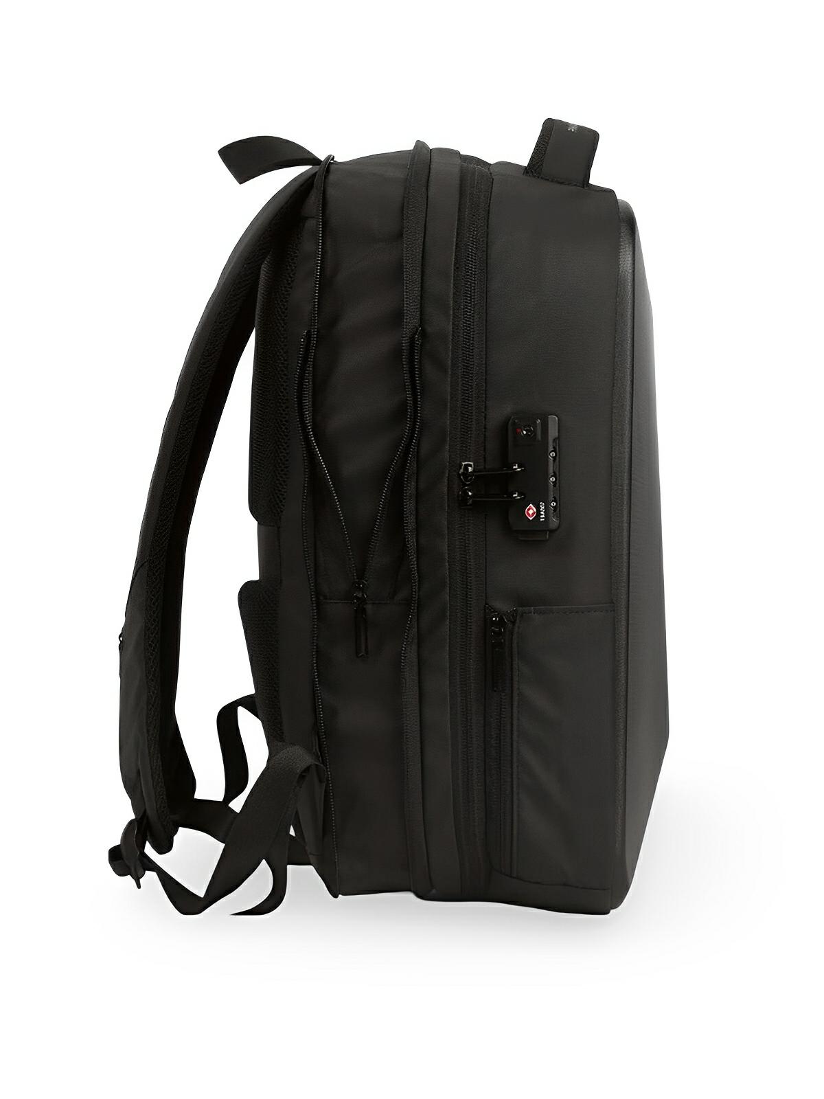 Sac à dos antivol, business et voyage, capacité extensible, avec port USB et compartiment ordinateur 15,6", résistant à l'eau, modèle Alior - Sac à dos - Noir