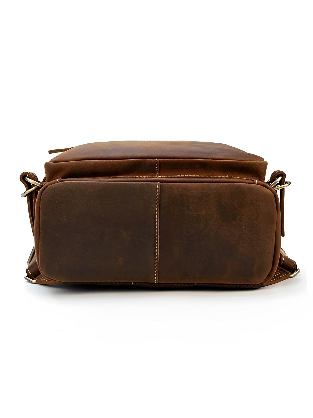 Sac à dos cuir, à nombreuses poches, pour un usage quotidien, modèle Rosaire - Sac à dos - Marron