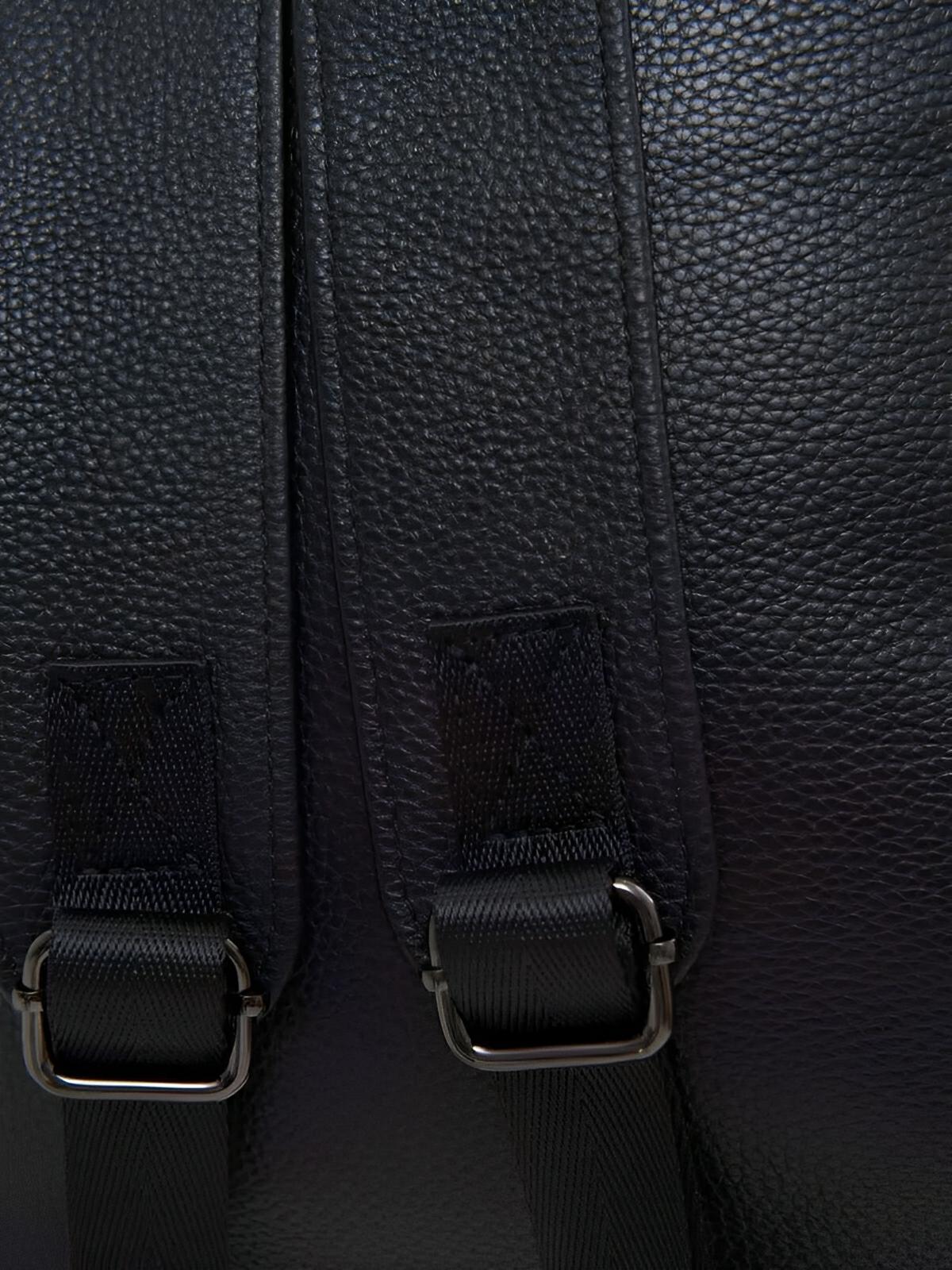Sac à dos en cuir noir, moderne, pratique, spacieux et durable, modèle Théorus - Sac à dos - Noir