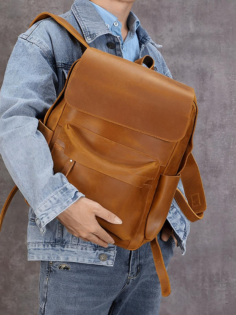 Sac à dos en cuir, un classique très élégant, modèle Xantin - Sac à dos - Café