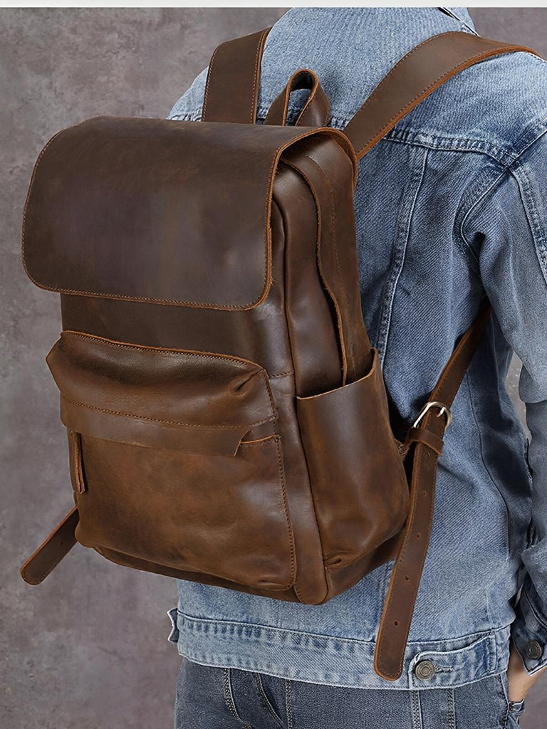 Sac à dos en cuir, un classique très élégant, modèle Xantin - Sac à dos - Café