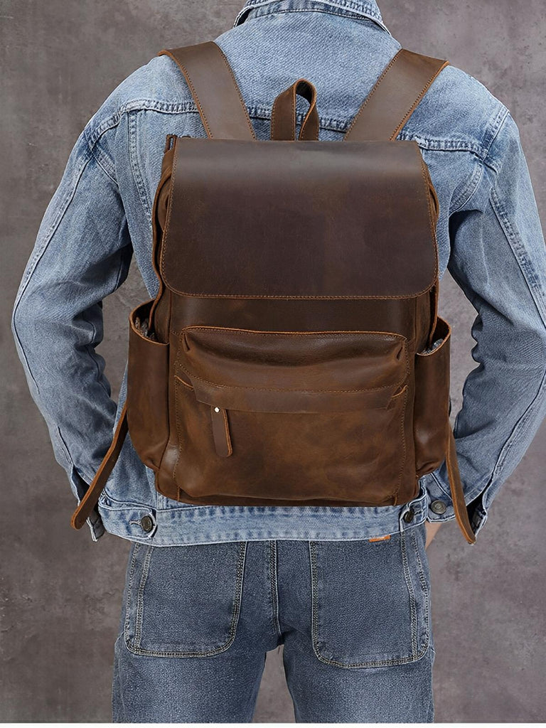 Sac à dos en cuir, un classique très élégant, modèle Xantin - Sac à dos - Café