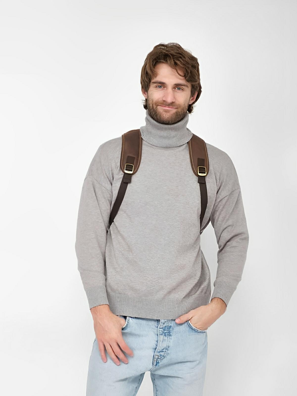 Sac à dos en cuir véritable au style vintage, à grande capacité, adapté au voyage, modèle Wilfrid - Sac à dos - Marron