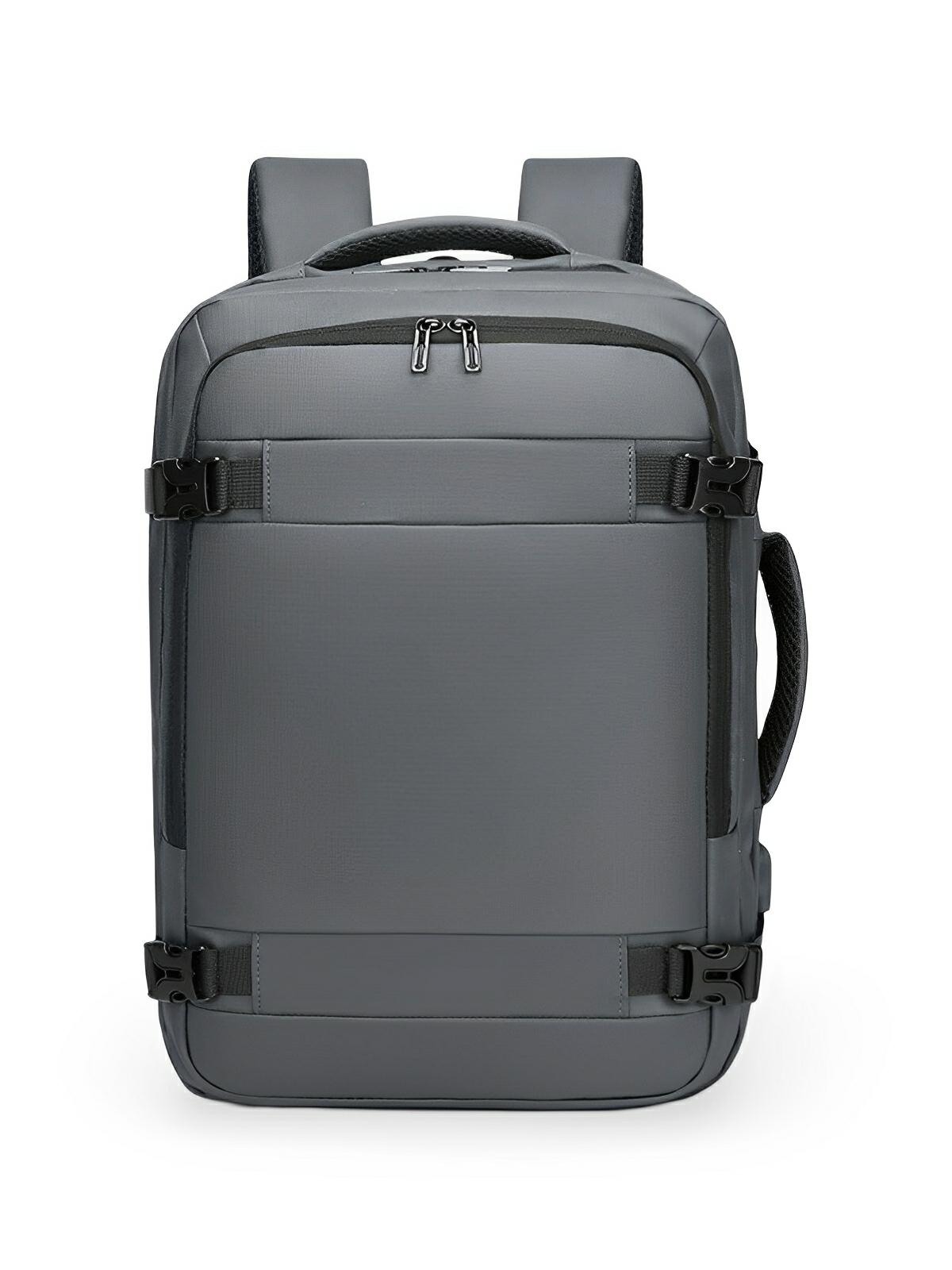 Sac à dos extensible 35L, résistant aux intempéries, port USB, ergonomique, idéal voyage et business, modèle Vargon - Sac à dos - Gris