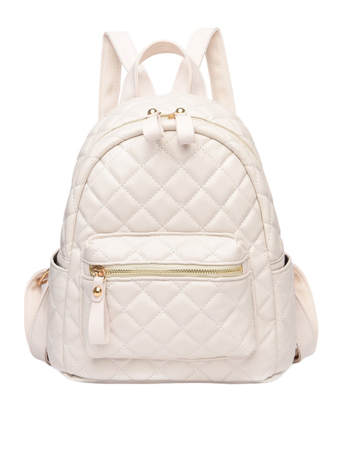 Sac à dos matelassé femme, petit sac à dos chic, sac à dos tendance y2k, mini sac à dos léger, pratique au quotidien, modèle Ode - Sac à dos - Blanc