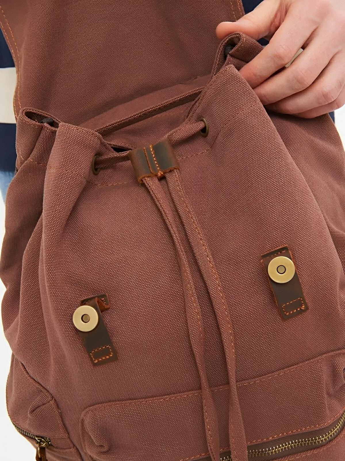 Sac à dos rétro en toile, grand, pour homme, idéal pour voyager, modèle Arselin - Sac à dos - Marron