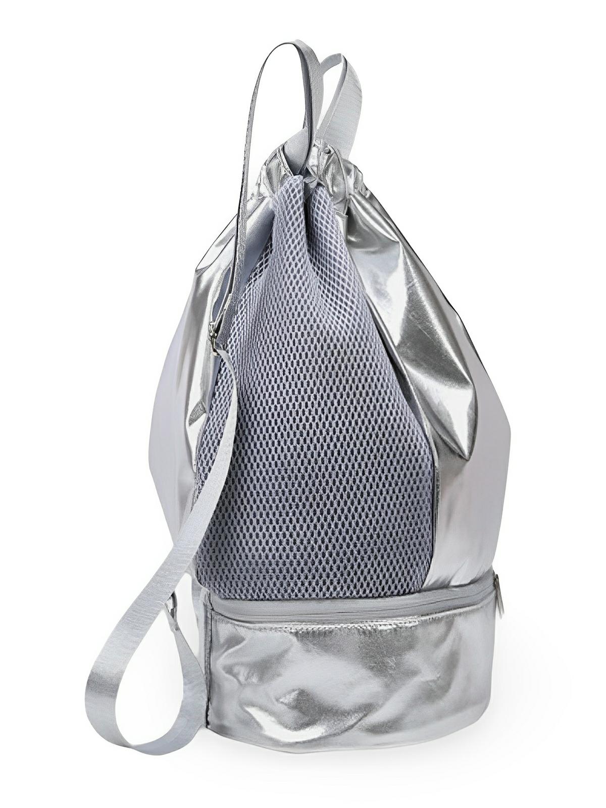 Sac à dos sport femme, grande capacité, compartiment chaussures, tissu déperlant, léger, confort optimal, modèle Blandine - Sac à dos - Argent