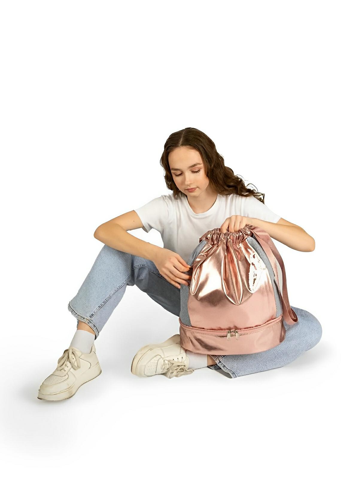 Sac à dos sport femme, grande capacité, compartiment chaussures, tissu déperlant, léger, confort optimal, modèle Blandine - Sac à dos - Rose