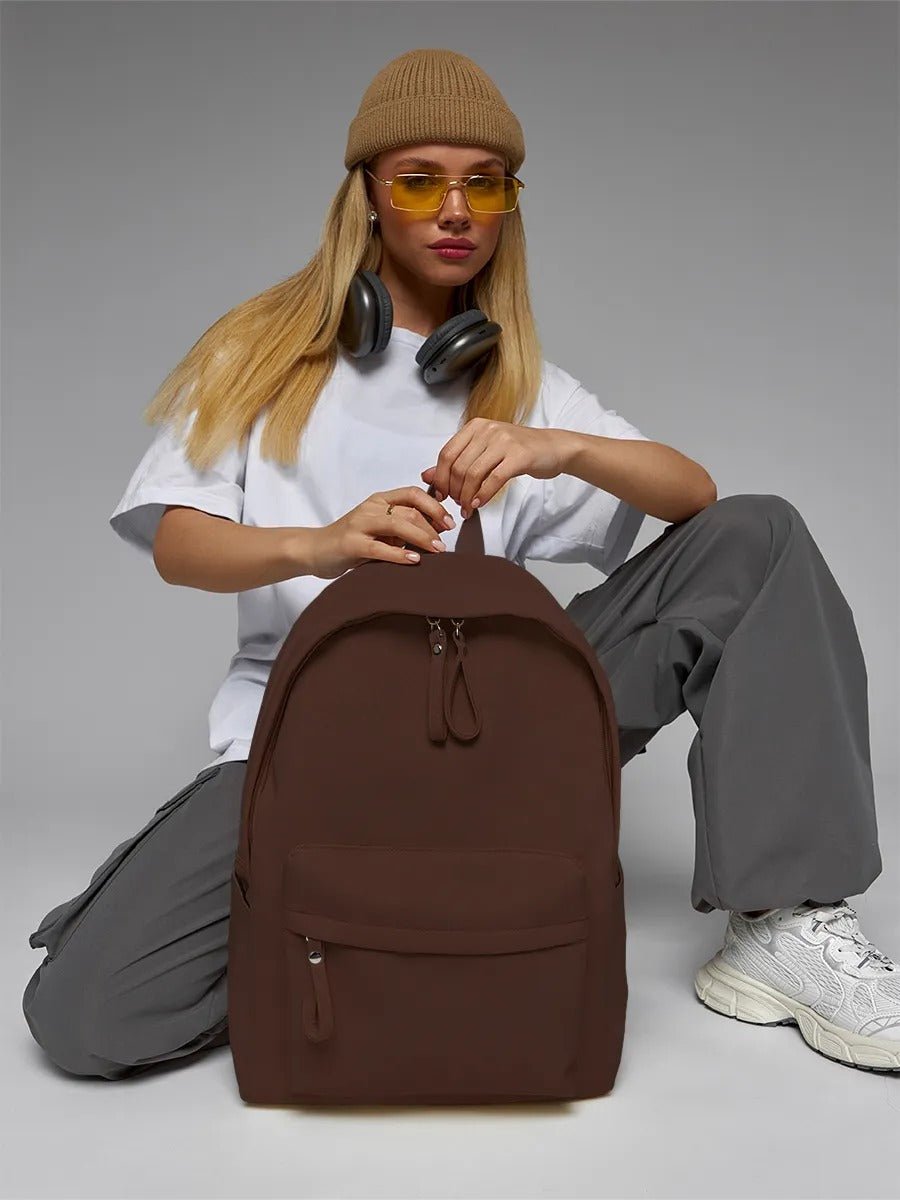 Sac à dos unisexe, compartiment ordinateur, imperméable, grande capacité, usage quotidien, sac d'école, modèle Jixe - Sac à dos - Marron