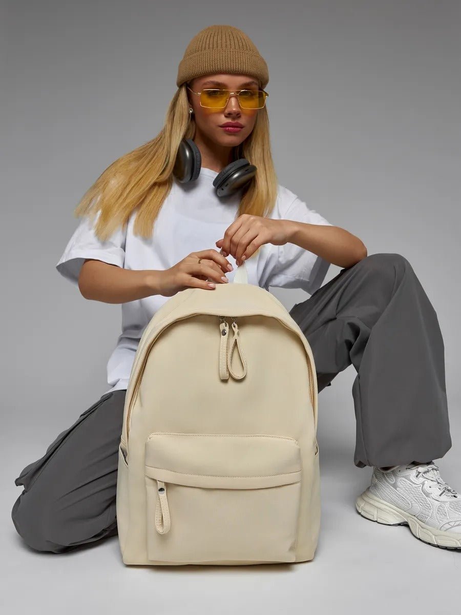 Sac à dos unisexe, compartiment ordinateur, imperméable, grande capacité, usage quotidien, sac d'école, modèle Jixe - Sac à dos - Blanc