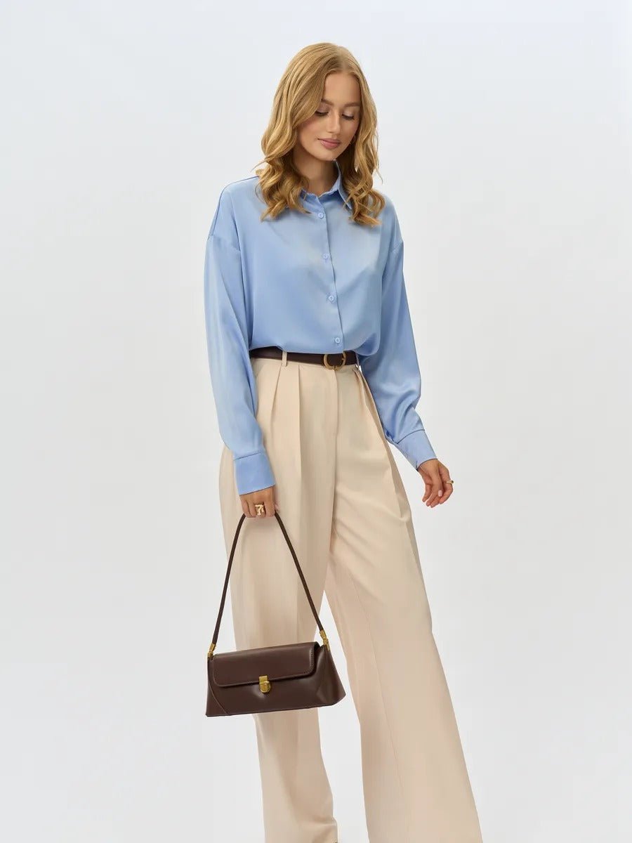 Sac à main baguette femme, sac bandoulière femme, sac épaule vintage, petit sac rigide, sac fermeture dorée, sac chic, modèle Ingrid - Sac à main - Café