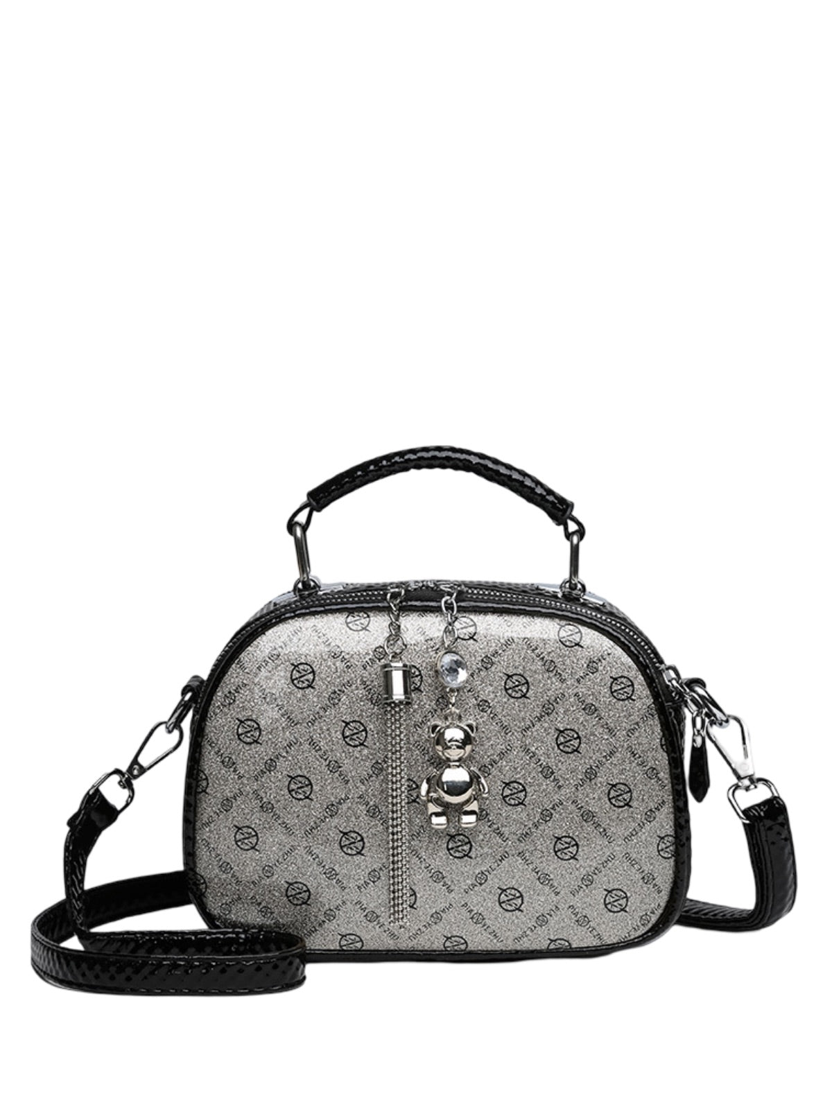 Sac à main bandoulière femme, sac à main à motif brillant, sac porté travers compact, chic fantaisie, mini sac rigide, modèle Audrey - Sac à main - Style 5