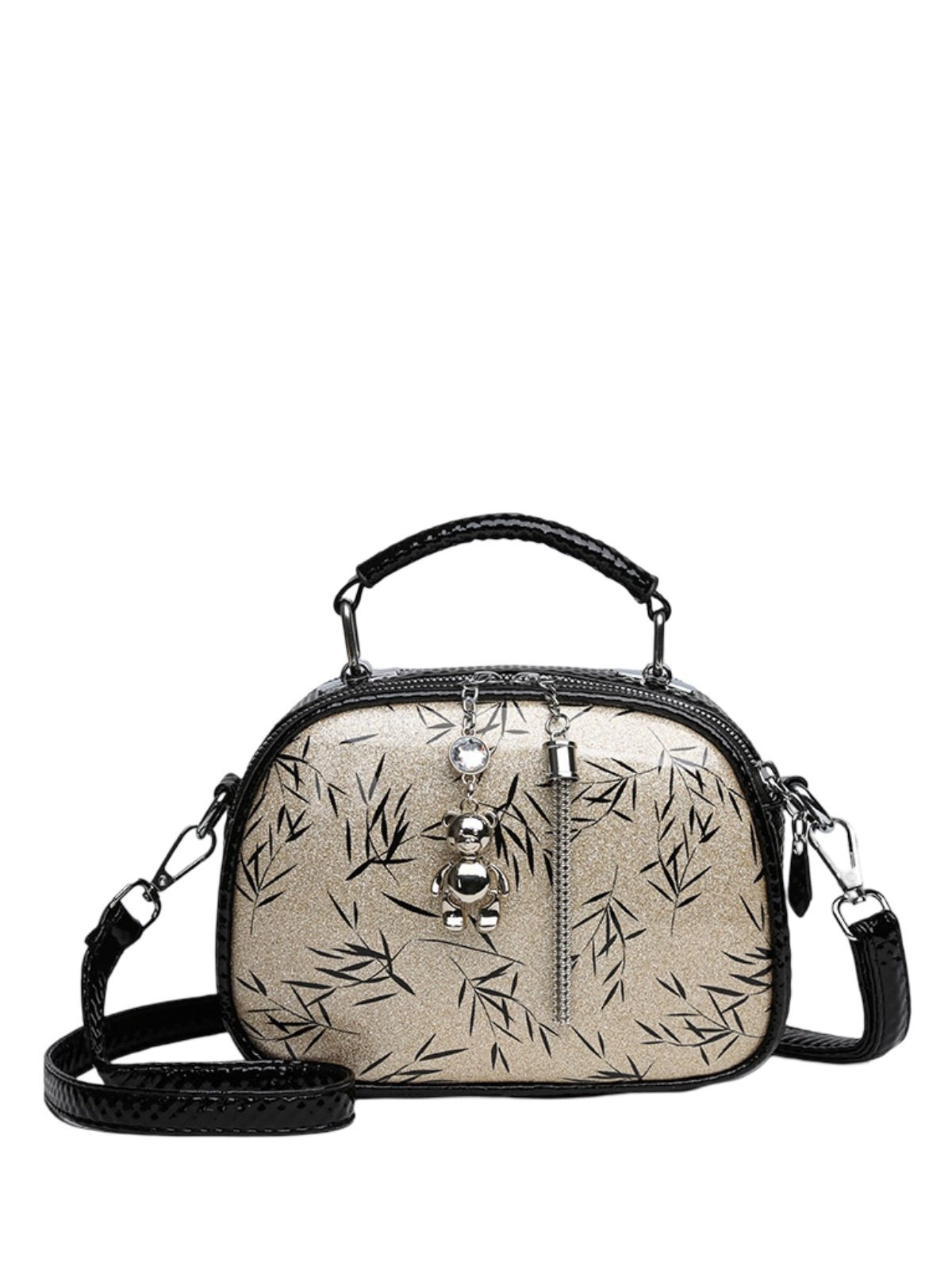 Sac à main bandoulière femme, sac à main à motif brillant, sac porté travers compact, chic fantaisie, mini sac rigide, modèle Audrey - Sac à main - Style 6