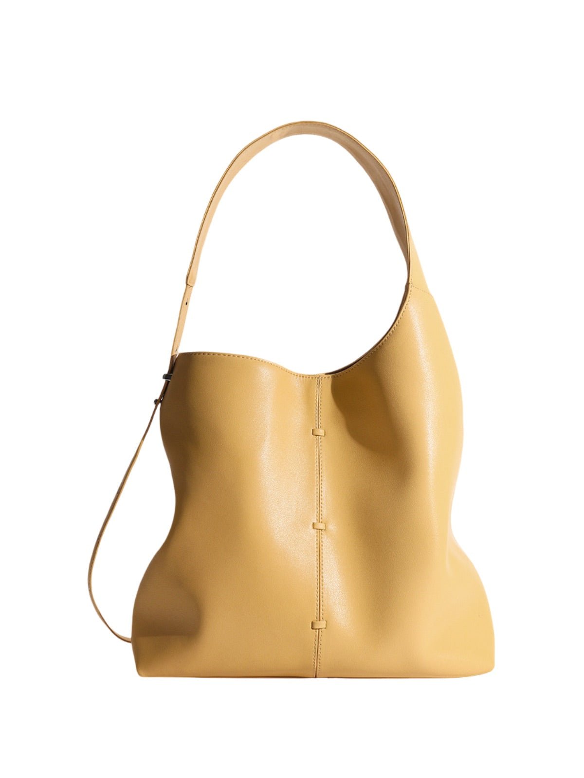 Sac à main cabas cuir, porté épaule, grande contenance, style minimaliste, fermeture magnétique, original et moderne, y2k, modèle Charite - Sac à main - Jaune