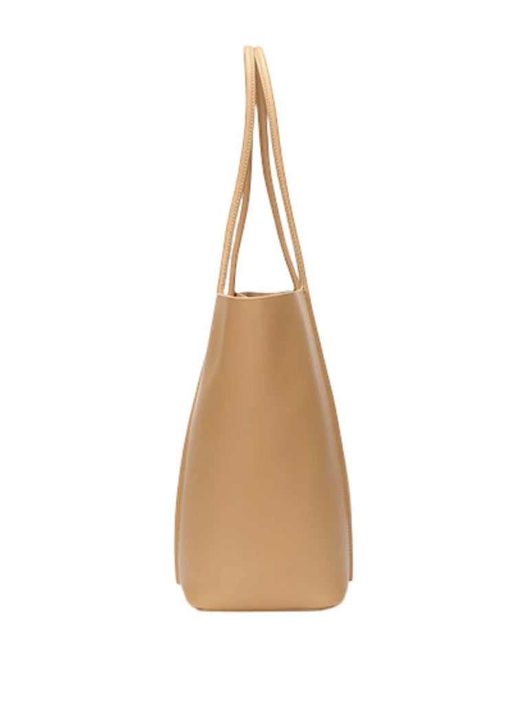 Sac à main cabas en cuir, grand format, porté épaule, compartiment zippé, souple et structuré, sac école et quotidien, modèle Cédale - Sac à main - Camel