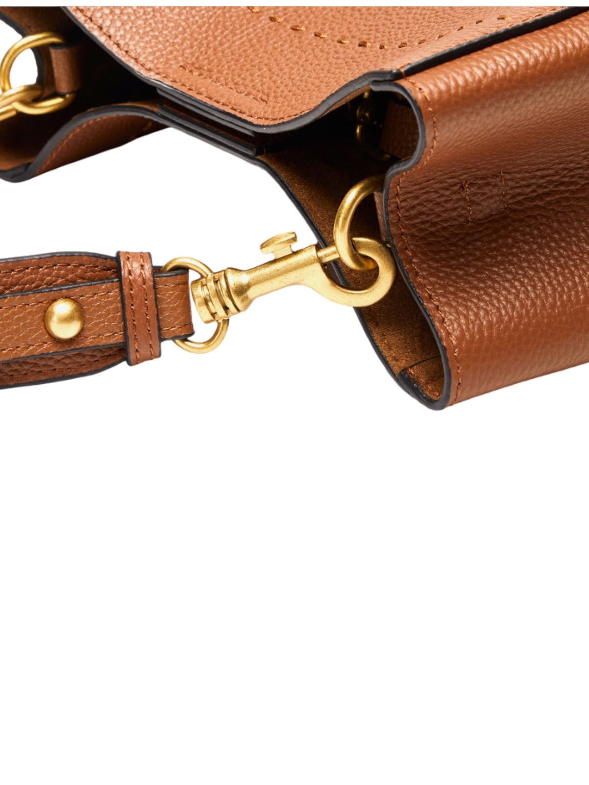 Sac à main en cuir, sac bandoulière, format seau, anse réglable, look vintage, sac quotidien femme, modèle Enzima - Sac à main - Marron