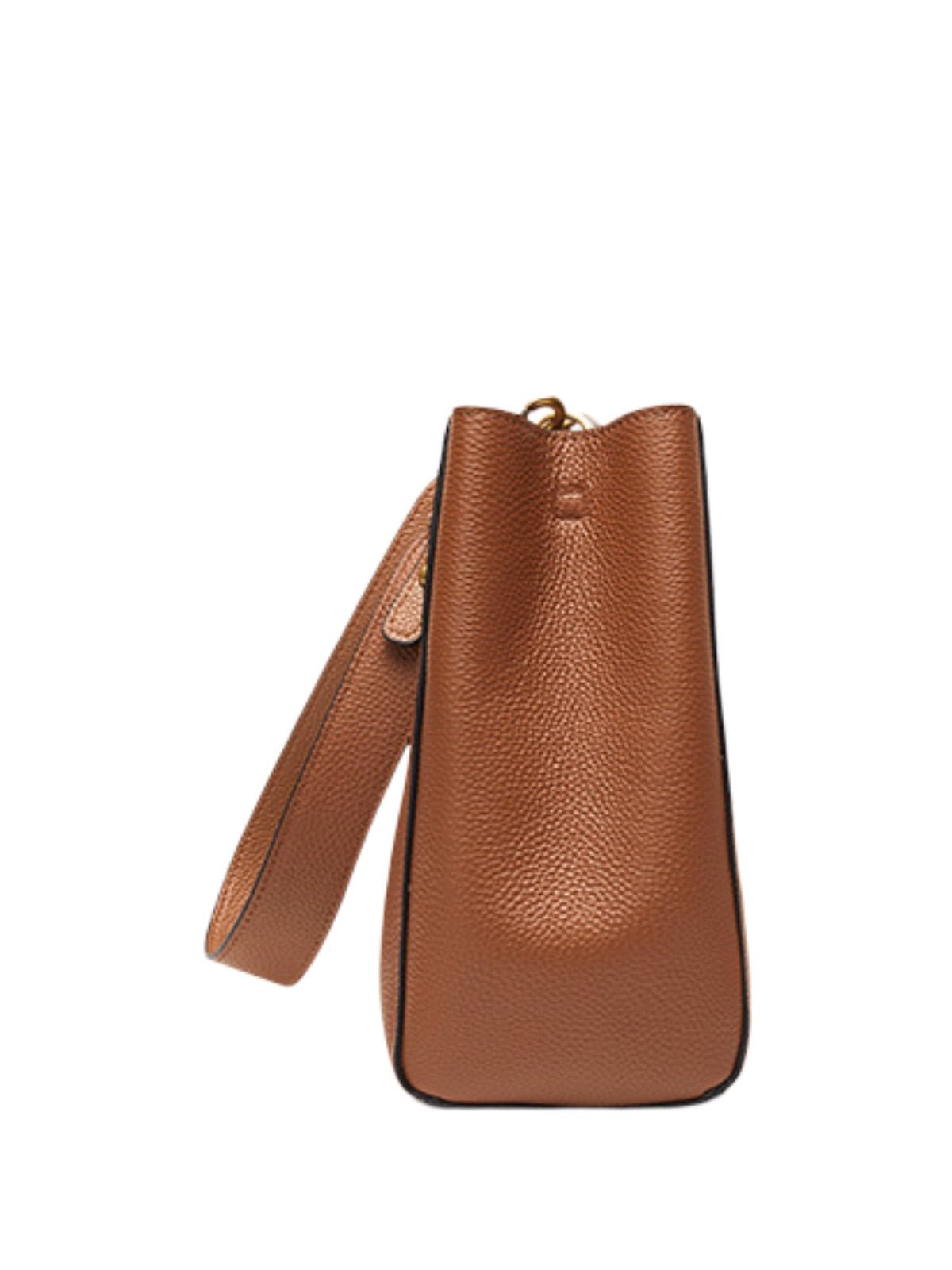 Sac à main en cuir, sac bandoulière, format seau, anse réglable, look vintage, sac quotidien femme, modèle Enzima - Sac à main - Marron
