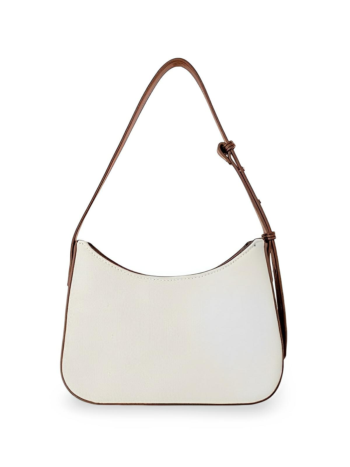 Sac à main épaule en toile, design minimaliste, bandoulière ajustable, fermeture zippée, modèle Clara - Sac à main - Marron