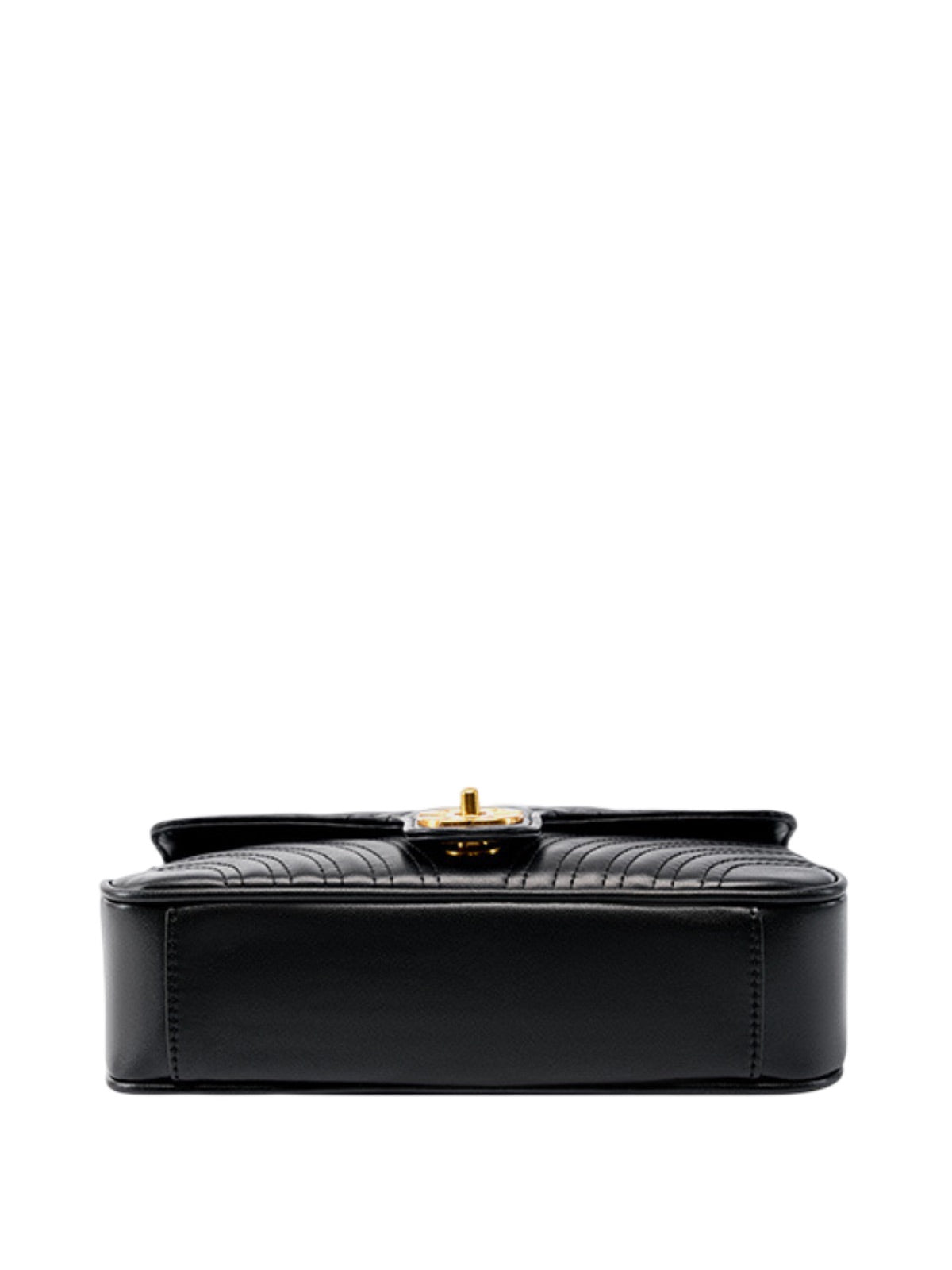 Sac à main noir matelassé, chaîne dorée, cuir lisse, rabat structuré forme rectangulaire, aspect luxe, chic, modèle Hemmy - Sac à main - Noir