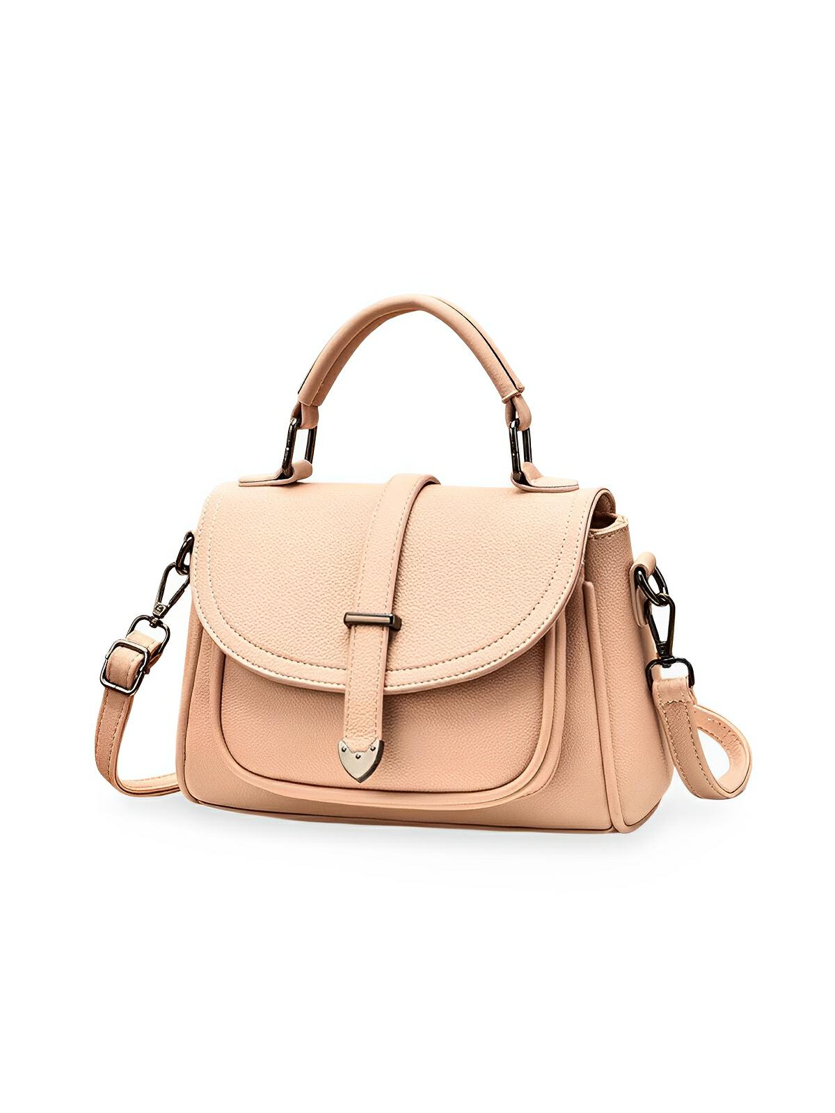 Sac à main tendance femme, porté épaule ou main, simili vegan, format compact, modèle Cassandra - Sac à main - Rose